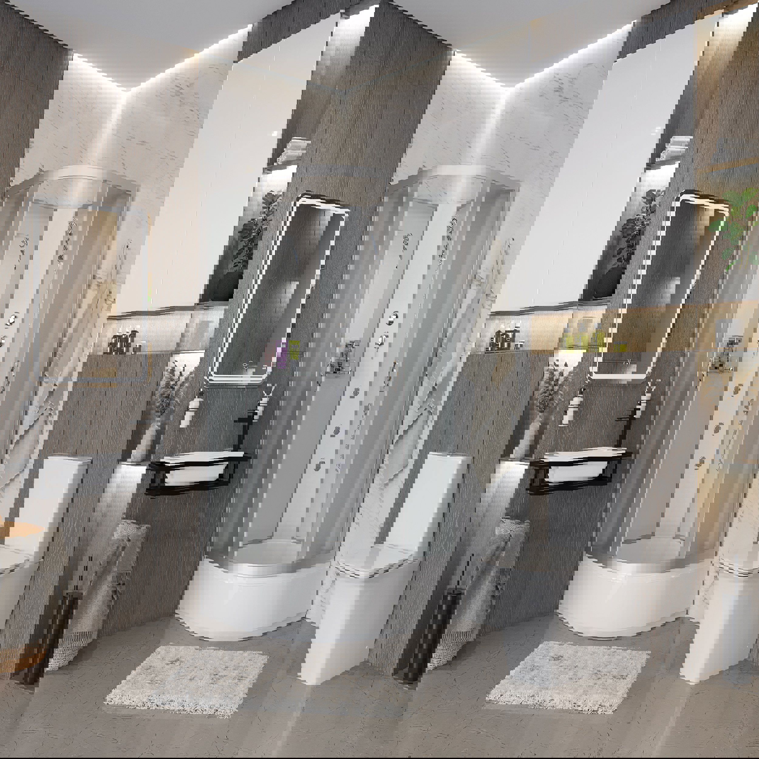 Изображение товара Душевая кабина Niagara NG-3301-14BKG с гидромассажем, 90x90 см