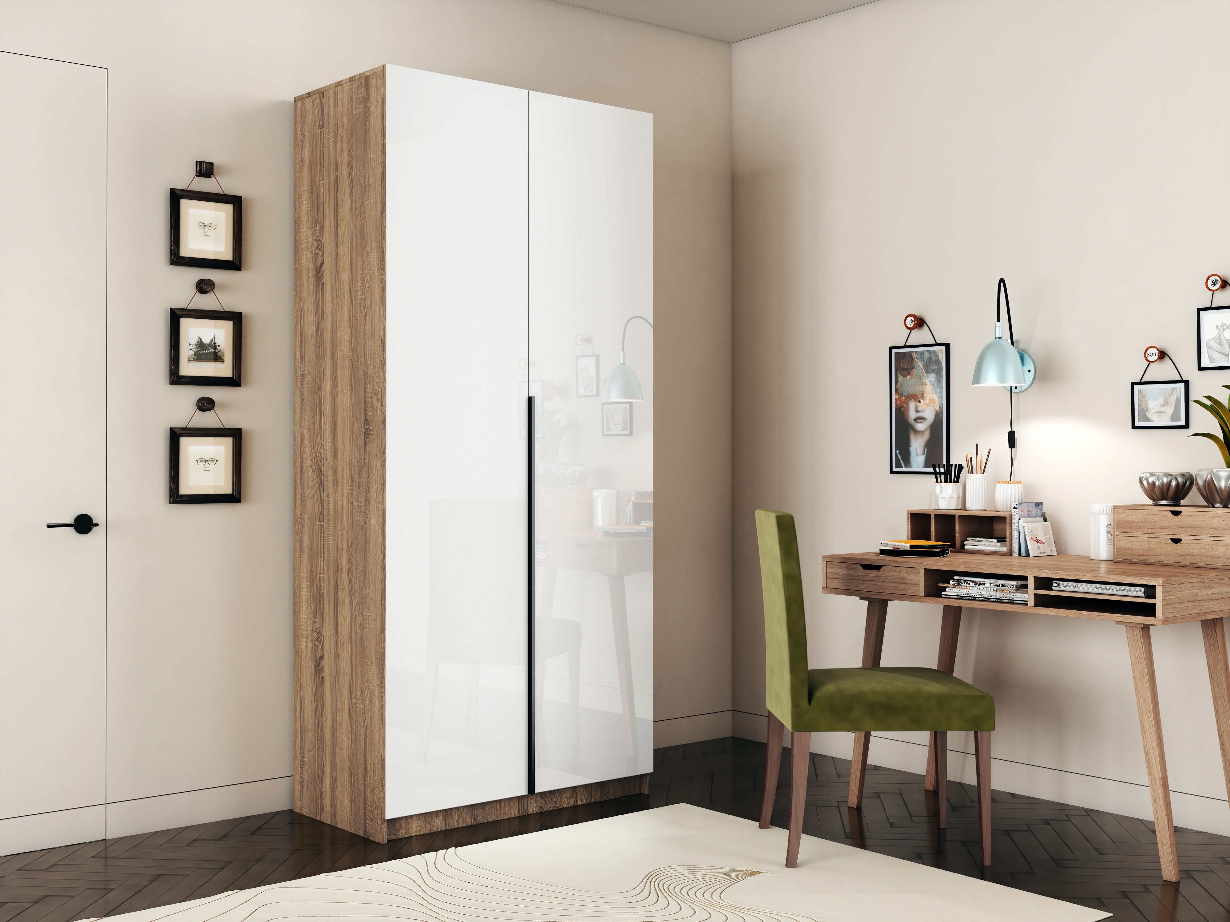 Изображение товара Шкаф распашной Мебельная компания е1 LCKSb_SH_1000_S 101x220x52.5 см ЛДСП цвет сонома