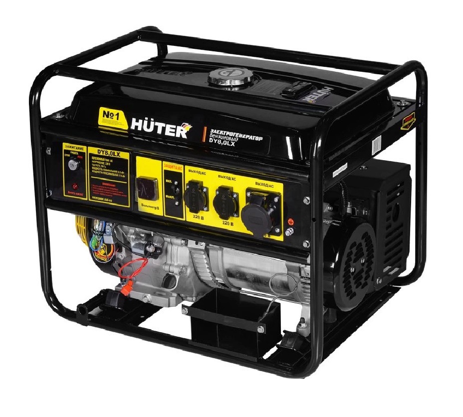 Изображение товара Генератор бензиновый Huter DY8.0LX с максимальной мощностью 2.8 кВт
