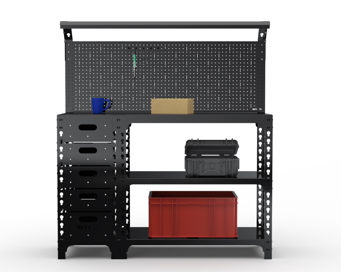 Изображение товара Стол-верстак Metalex Sun 117394 950x1400x500 мм, максимальная нагрузка до 260 кг, с комплектом освещения