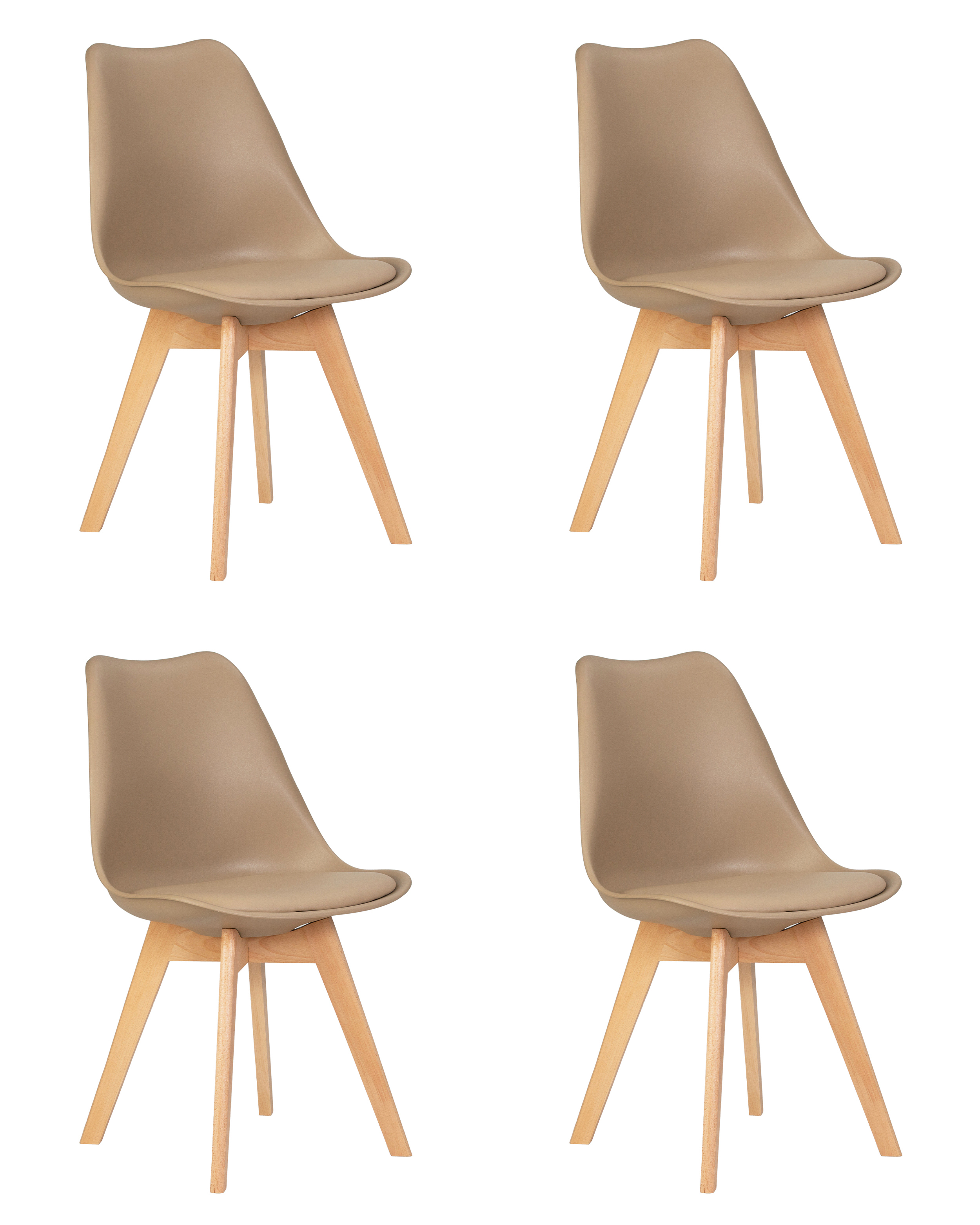 Изображение товара Комплект 4 кухонных стульев Dobrin Jerry soft lmzl-pp635 бежевые