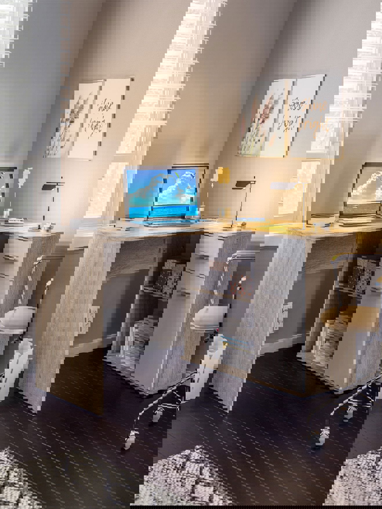 Изображение товара Стол-тумба Мамбо СБ-2886 119x74 см Бежевый ЛДСП