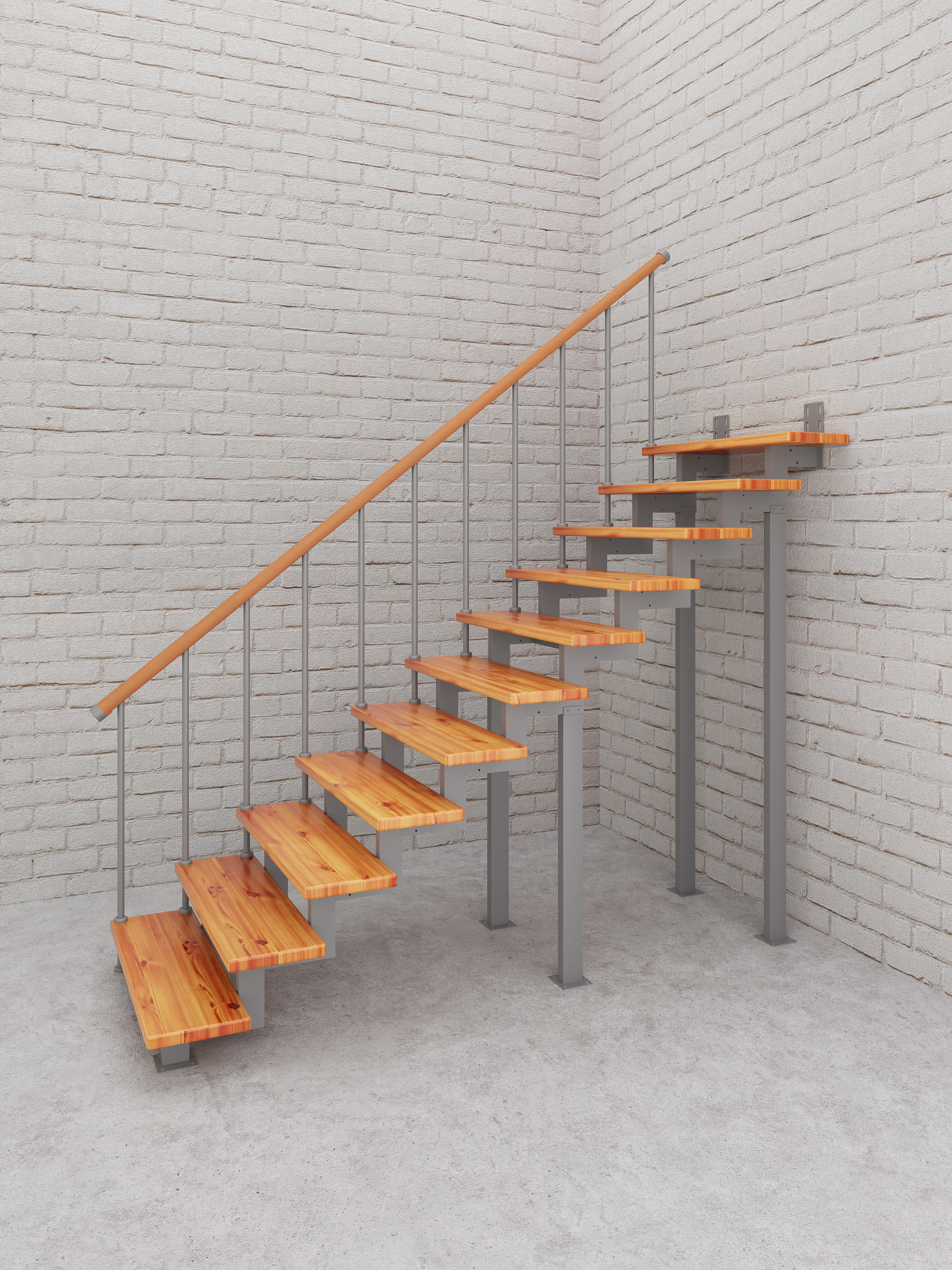 Изображение товара Модульная лестница Стамет Элегант Комфорт прямой 2660мм цвет серый