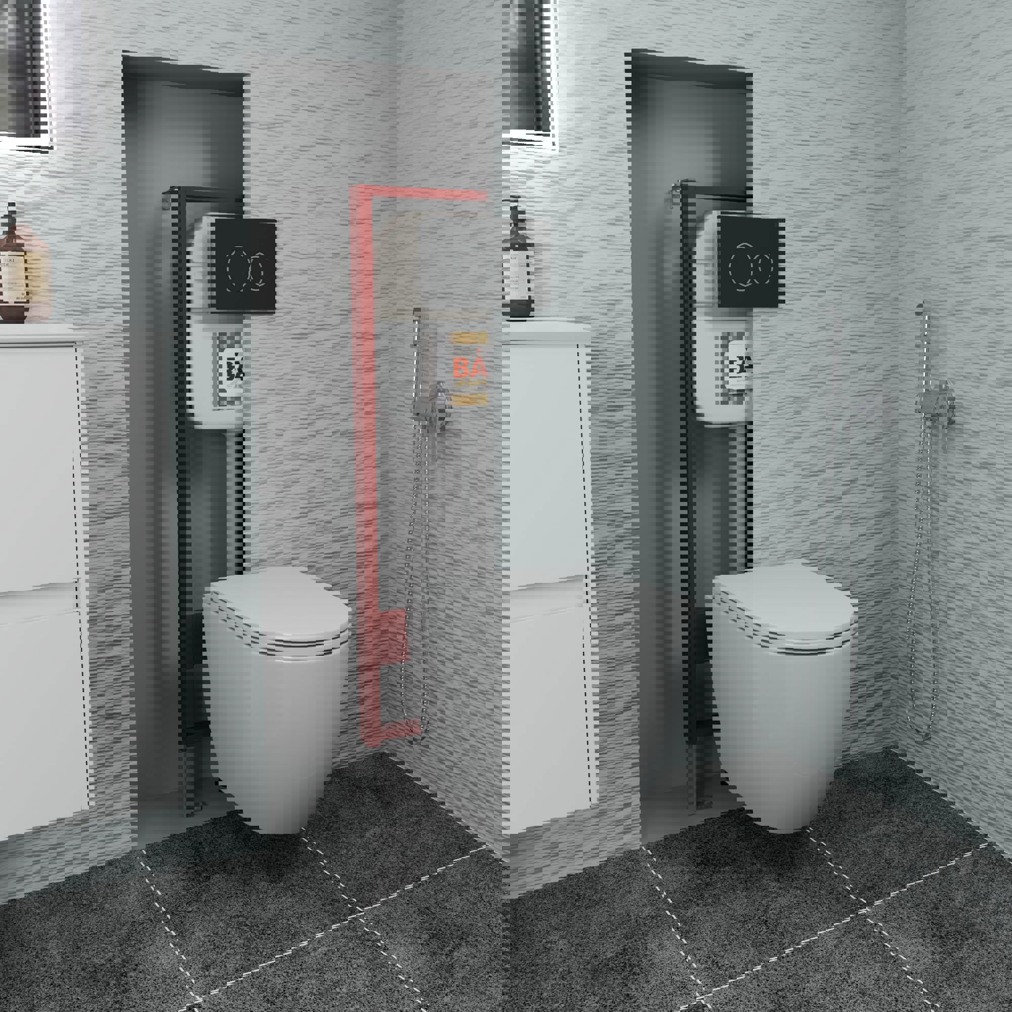 Изображение товара Комплект BAUEDGE NEO45700-BL0002-Q00005 6 в 1 инсталляция безободковый унитаз Dream 53