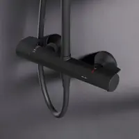 Изображение товара Душевая система AM.PM Brava SBR85A4BL Термостатический смеситель 3 режима Изображение товара Душевая система AM.PM Brava SBR85A4BL Термостатический смеситель 3 режима