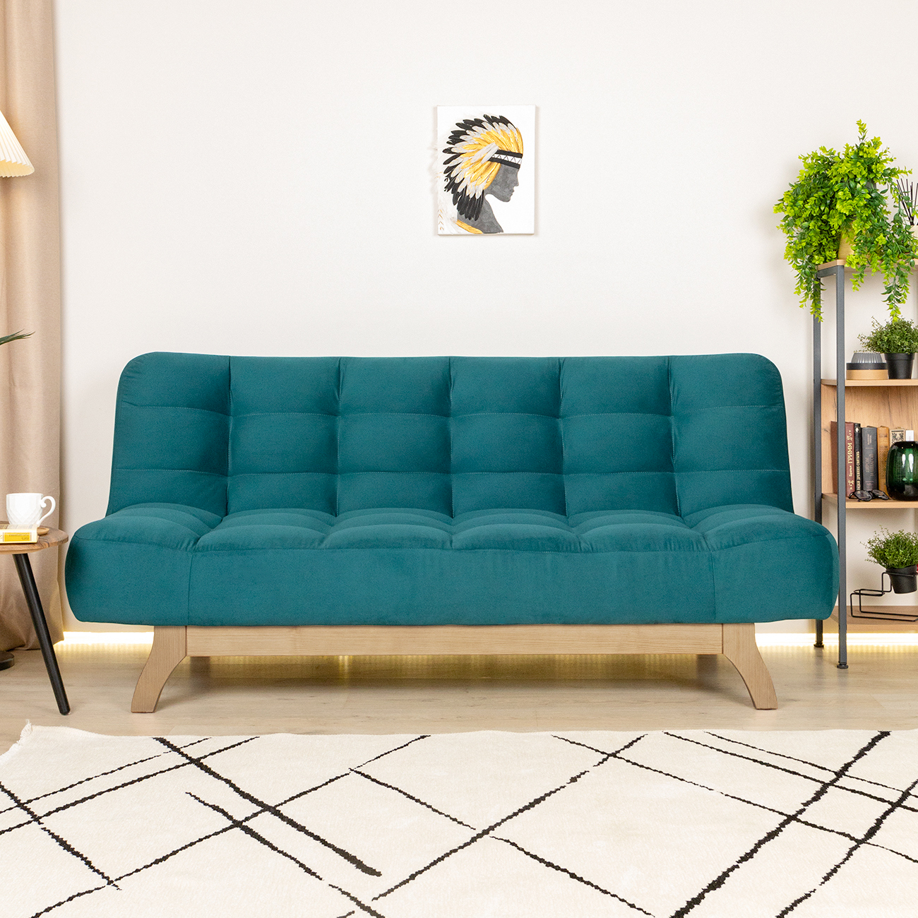 Изображение товара Диван Мафтин Алабуга 198x92 см зеленый велюр