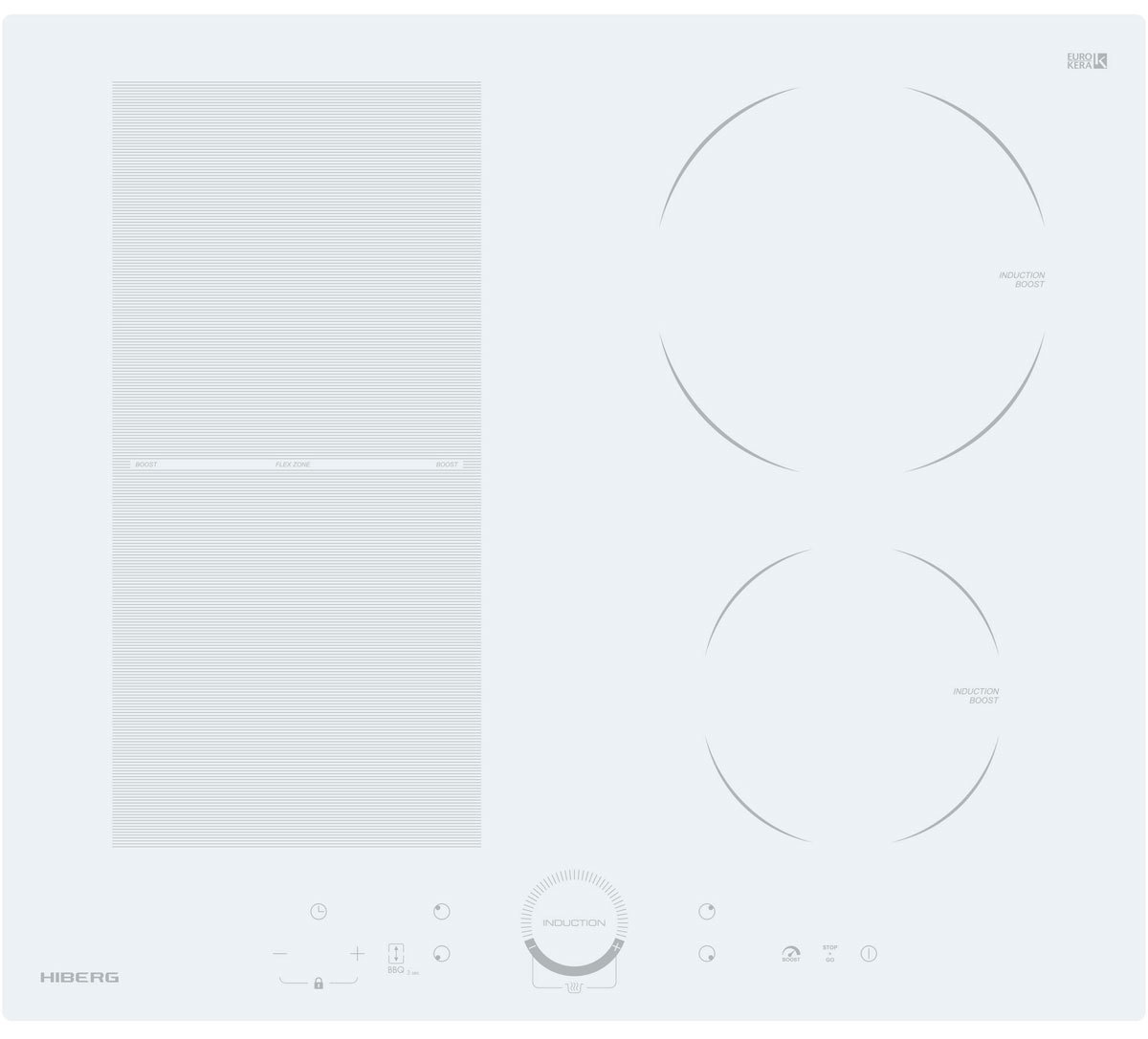 Изображение товара Электрическая варочная панель Hiberg i-MS 6049 W 59 см 4 конфорки цвет белый
