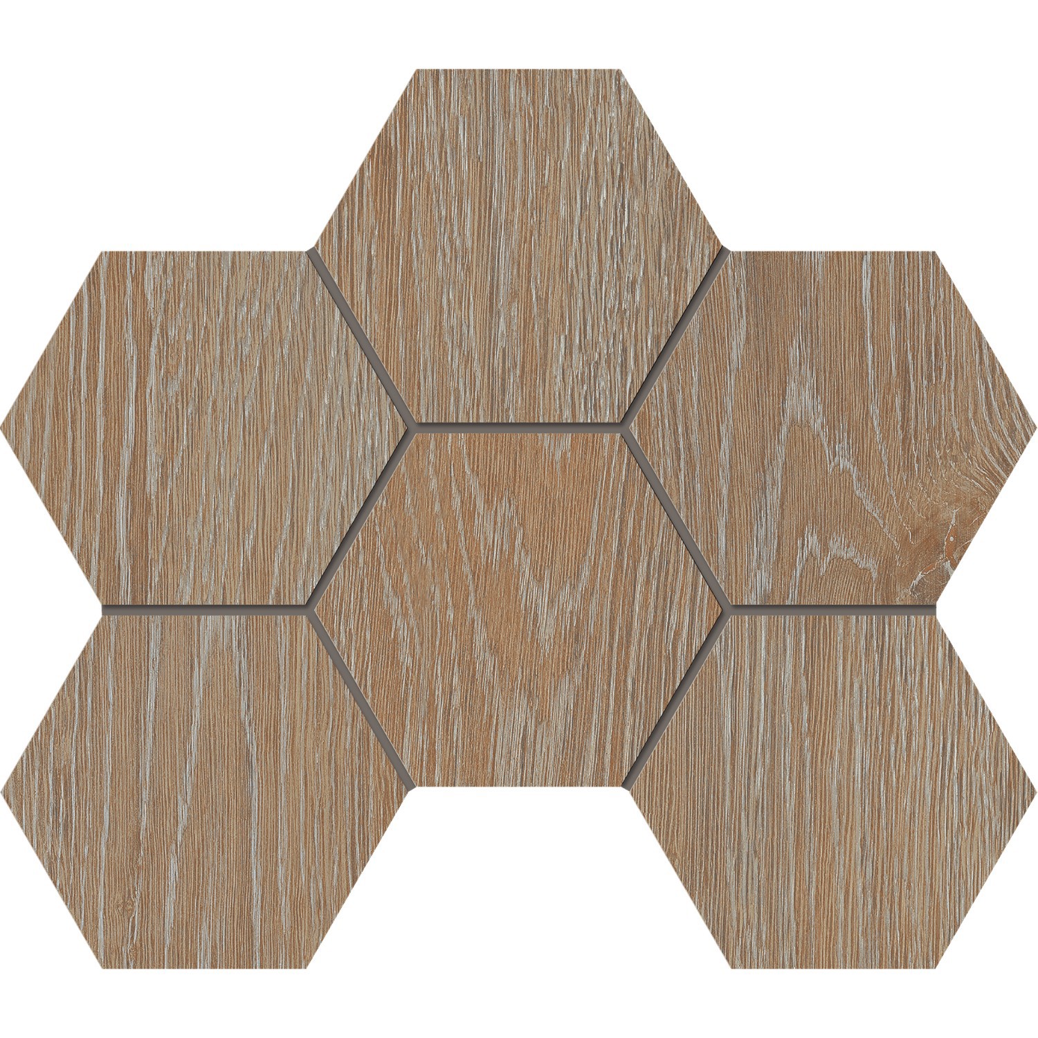 Изображение товара Декоративная мозаика Estima Kraft Wood KW01 25x28.5 см гексагон бежевый