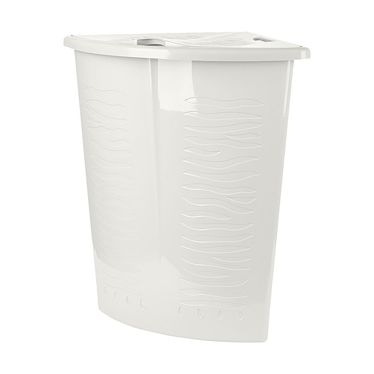 Изображение товара Угловая корзина для белья KEEPLEX REGULAR 40л белая пластиковая с крышкой