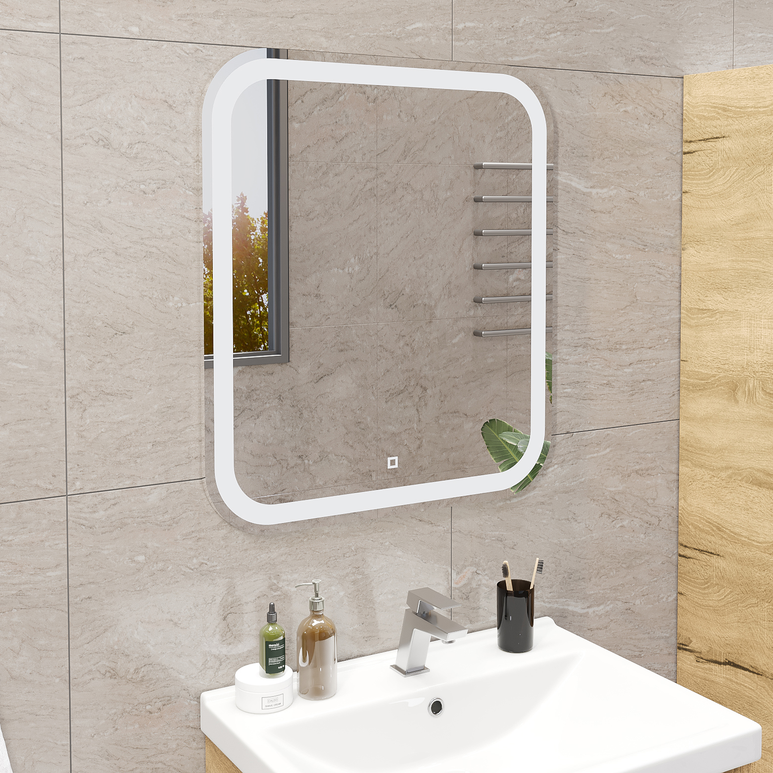 Изображение товара Зеркало в ванную RUVANN Elika-60 с подсветкой 60x70