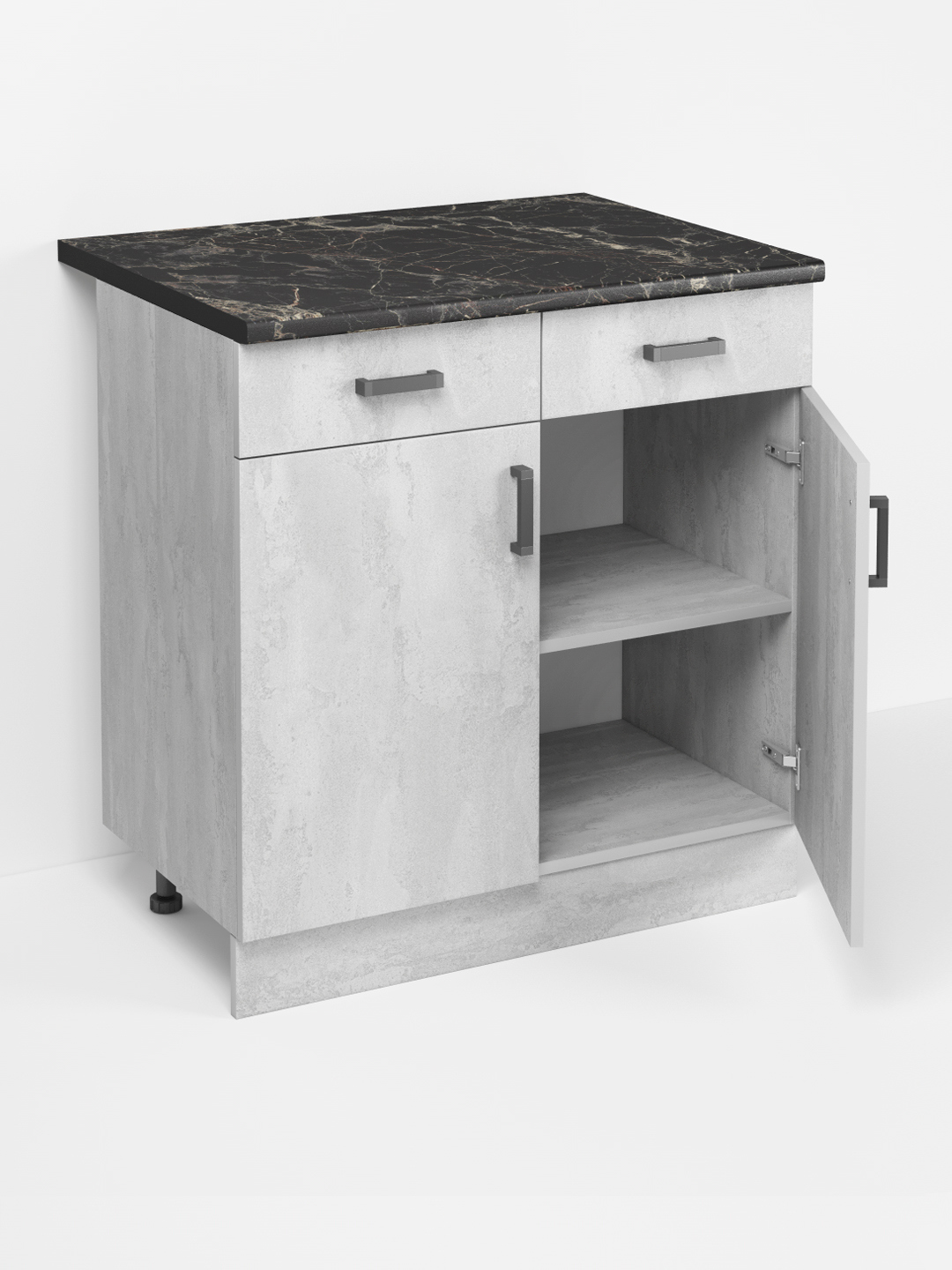 Изображение товара Напольный шкаф Грэй 80x82.8x60 см из ЛДСП темно-серого цвета для кухни