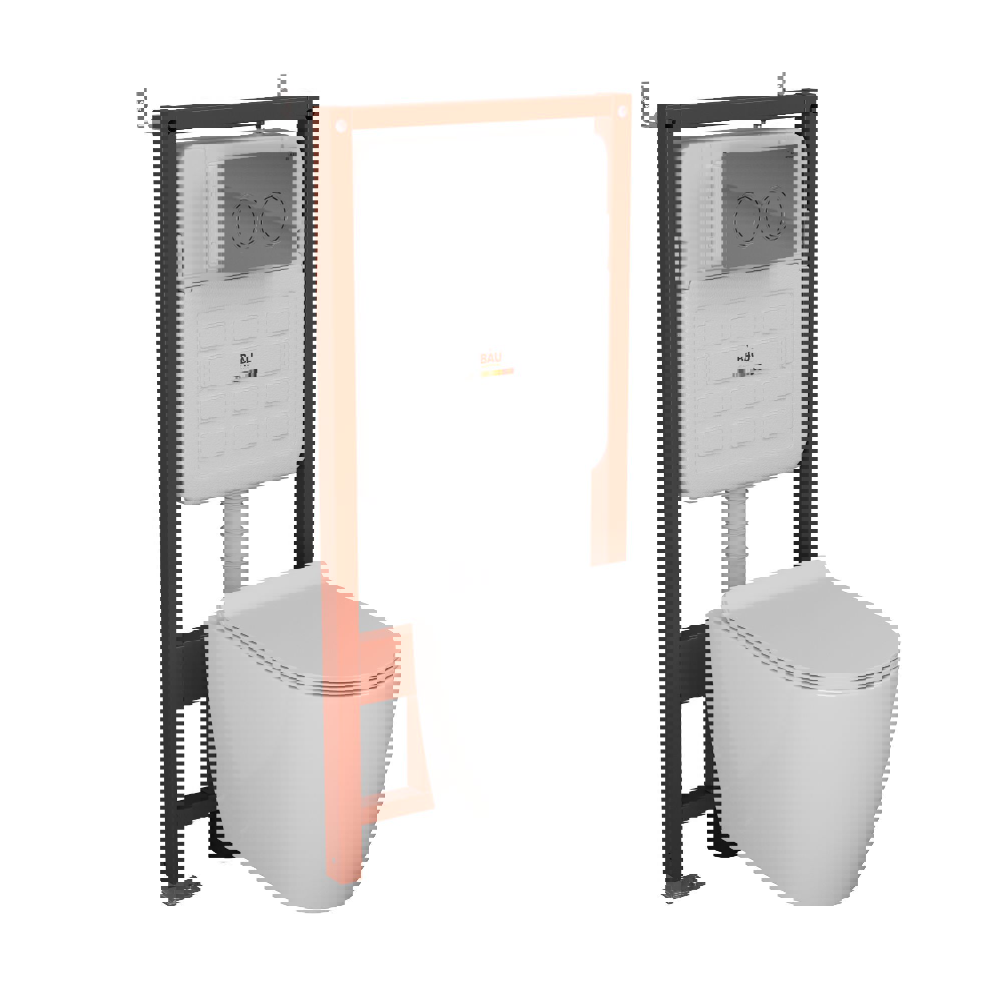 Изображение товара Комплект BAU 6 в 1 для подвесного унитаза безободковый Dream 52x36 Hurricane-5 with инсталляция BAU
