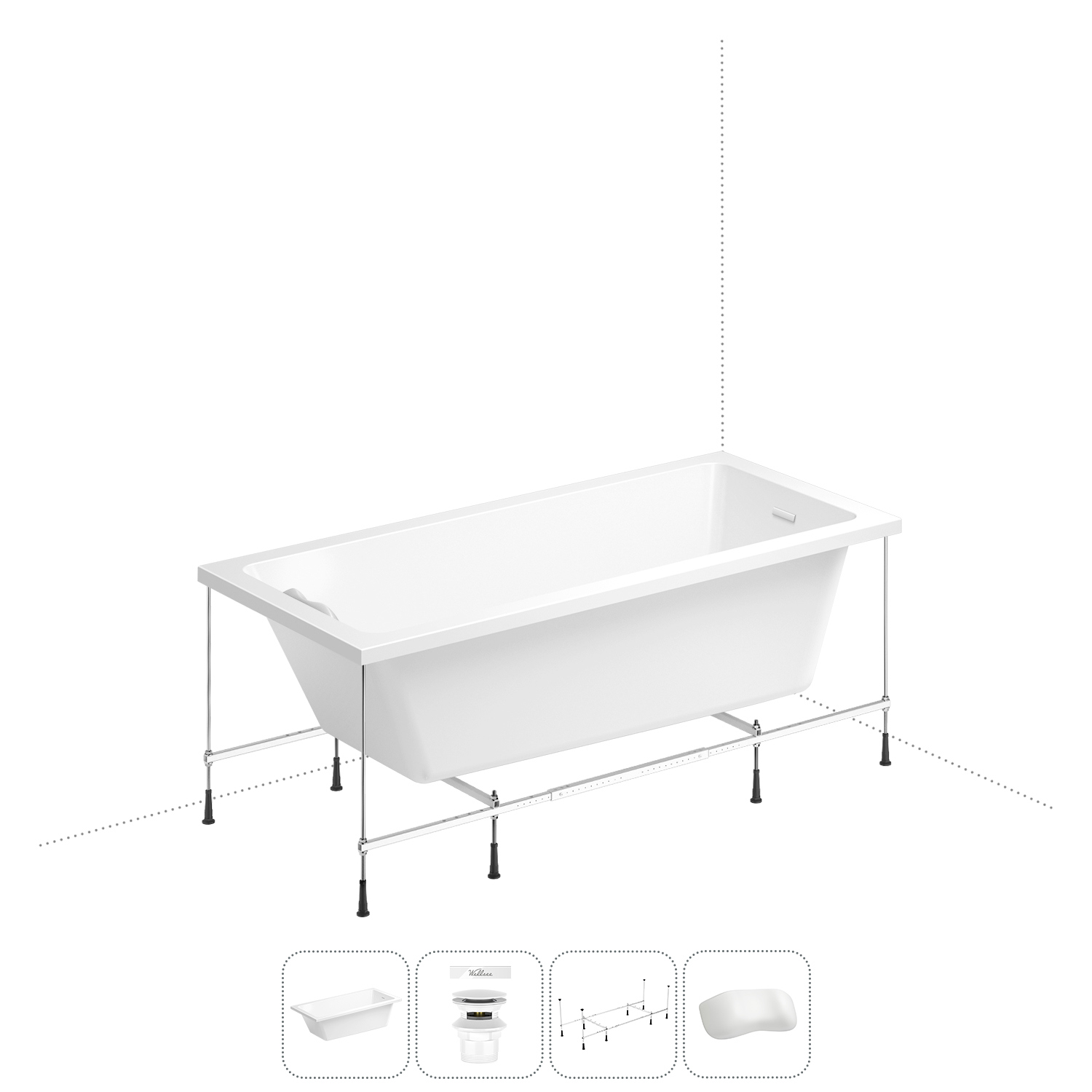 Изображение товара Прямоугольная ванна WELLSEE 20212786R акрил 180x85см