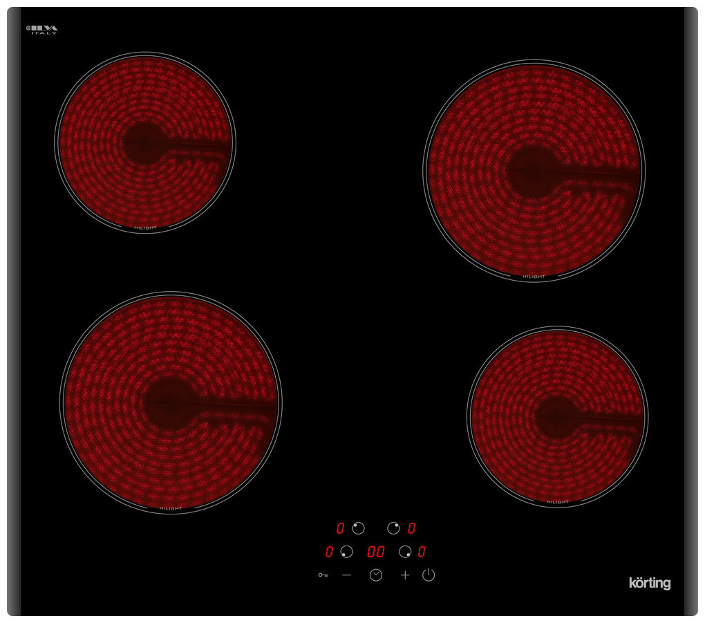 Изображение товара Электрическая варочная панель Korting 316997 HK 60003 B 59 см 4 конфорки цвет черный