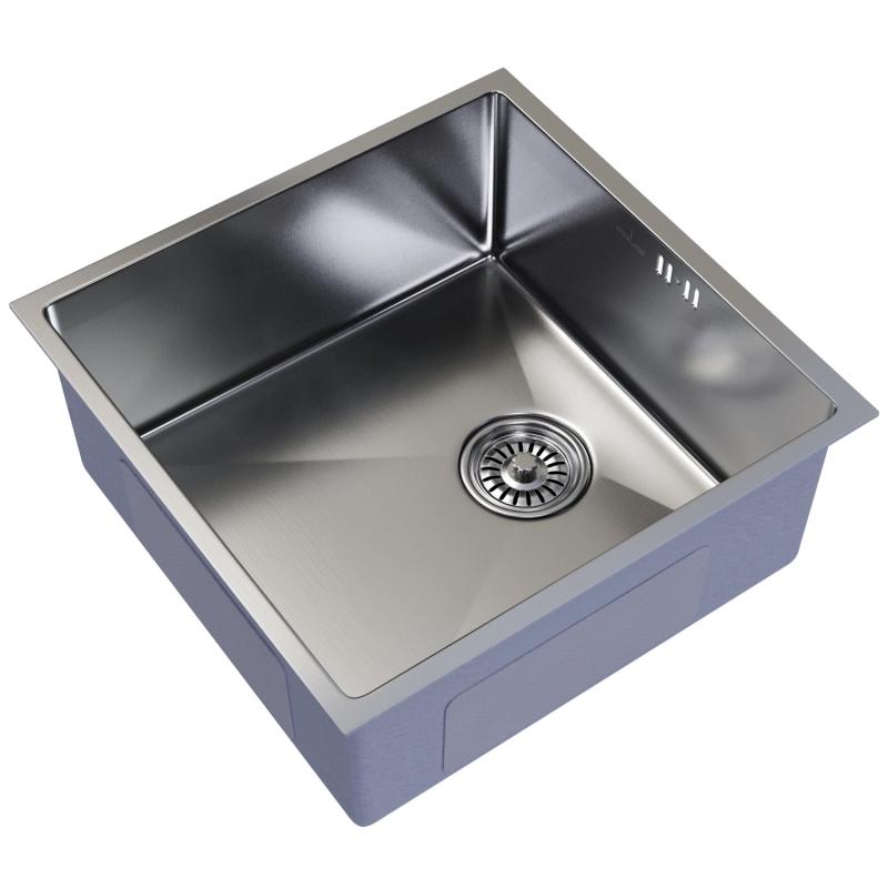 Изображение товара Мойка для кухни врезная Ml PRO50*50 50x50 см глубина чаши 20 см нержавеющая сталь цвет серый/серебристый