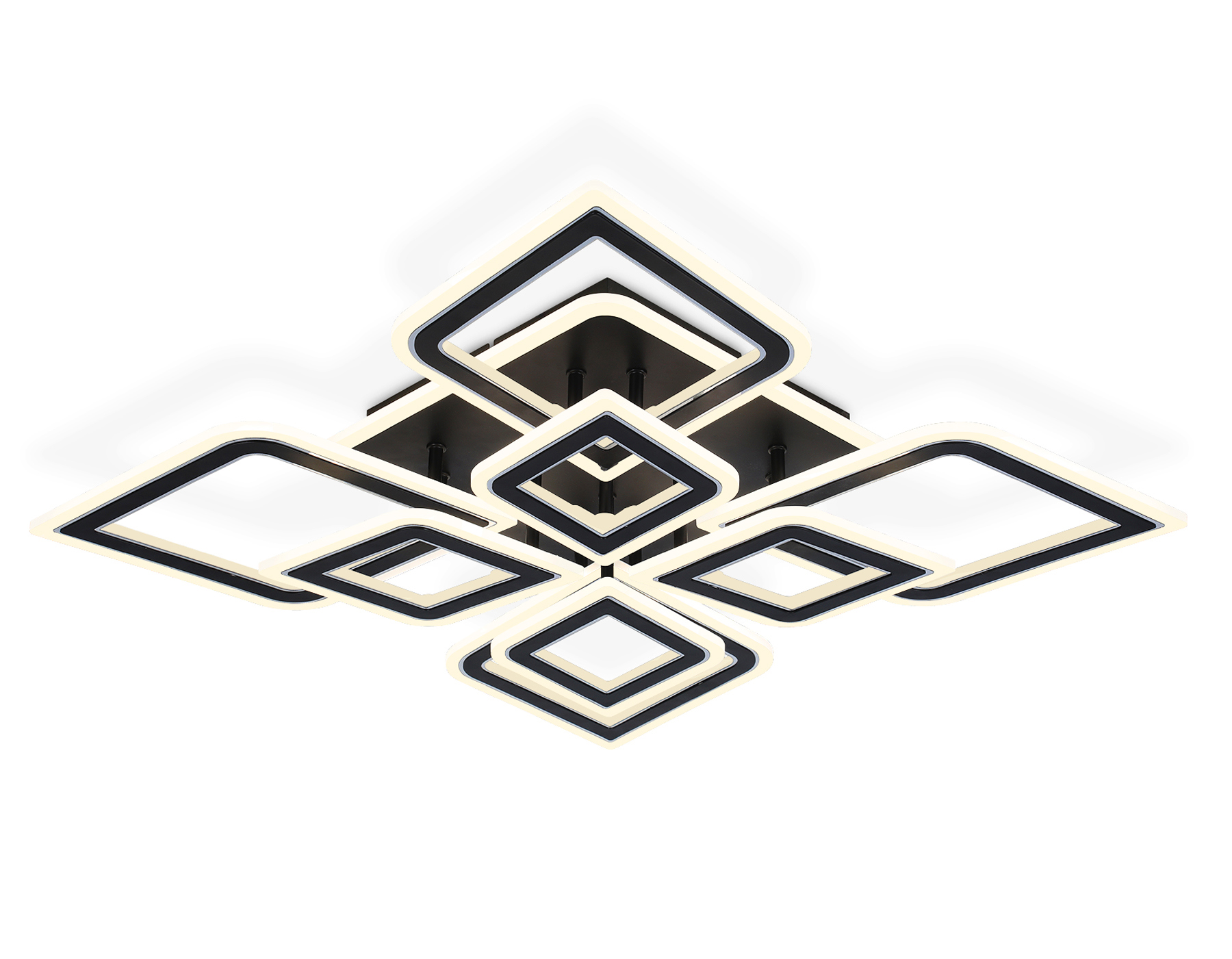 Изображение товара Люстра потолочная светодиодная Ambrella light Acrylica с пультом управления 46.4 м² регулируемый белый свет цвет хром черный