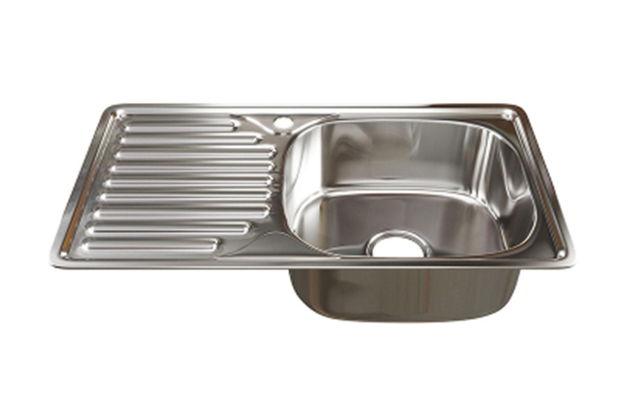 Изображение товара Врезная мойка Mixline 535615 из нержавеющей стали 42x76 см с глубиной 18 см и комплектом сифона