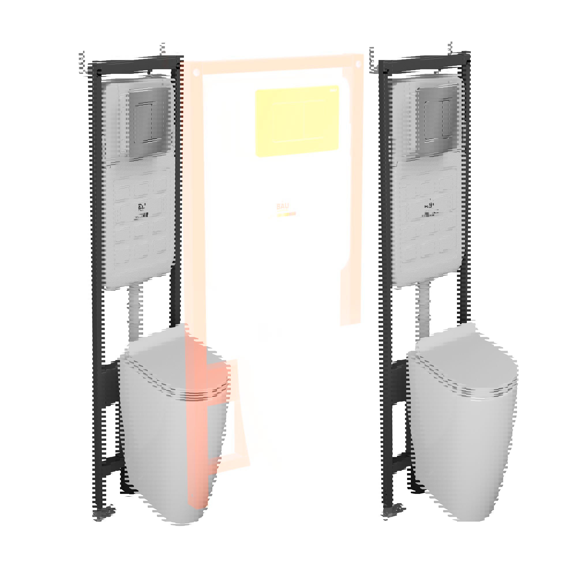 Изображение товара Комплект BAU IDEAL 6 в 1 подвесной унитаз безободковый Dream 52x36 Hurricane-5 с сиденьем микролифт