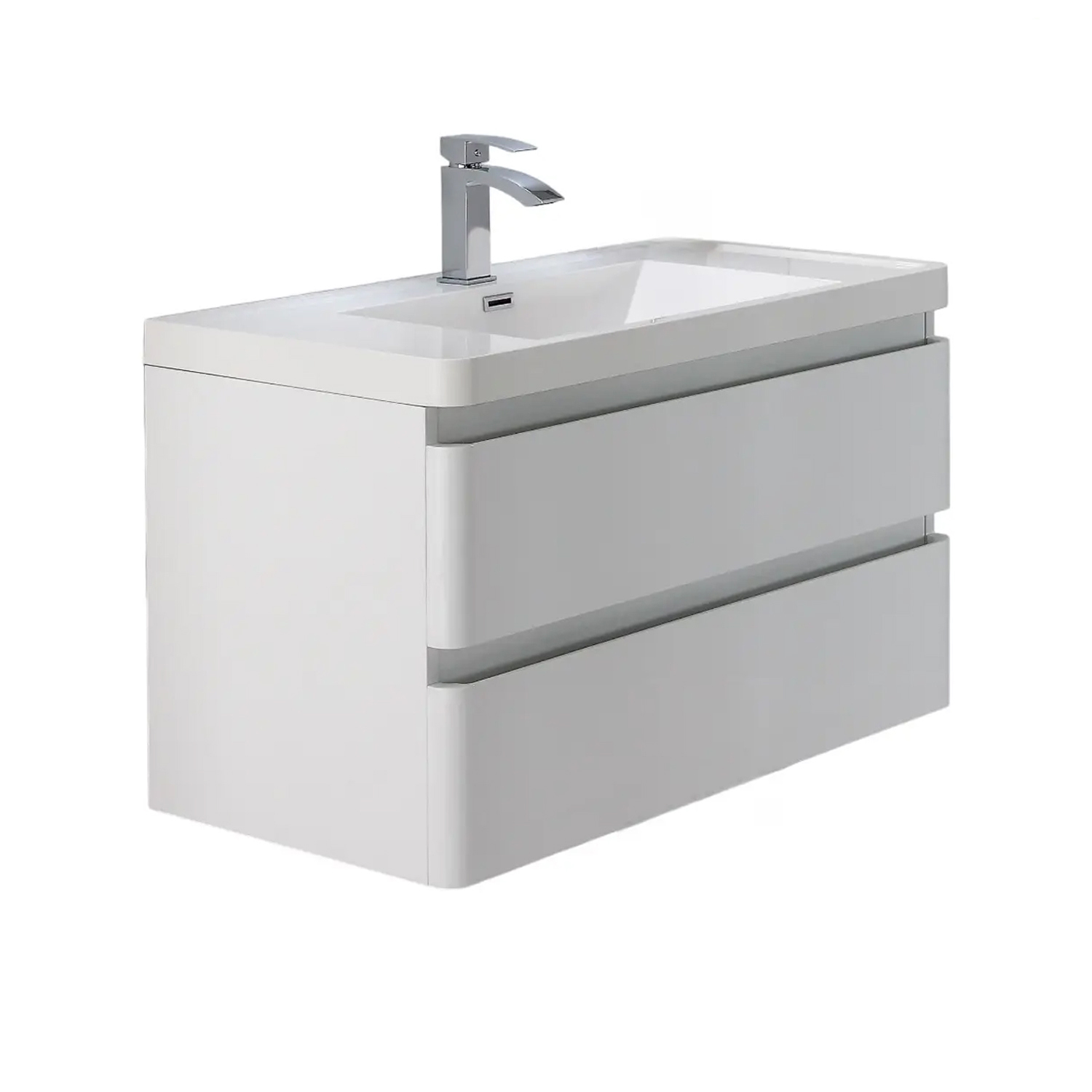 Изображение товара Тумба под раковину Parly Gucci 10119 подвесная 48см цвет белый глянцевый, с раковиной