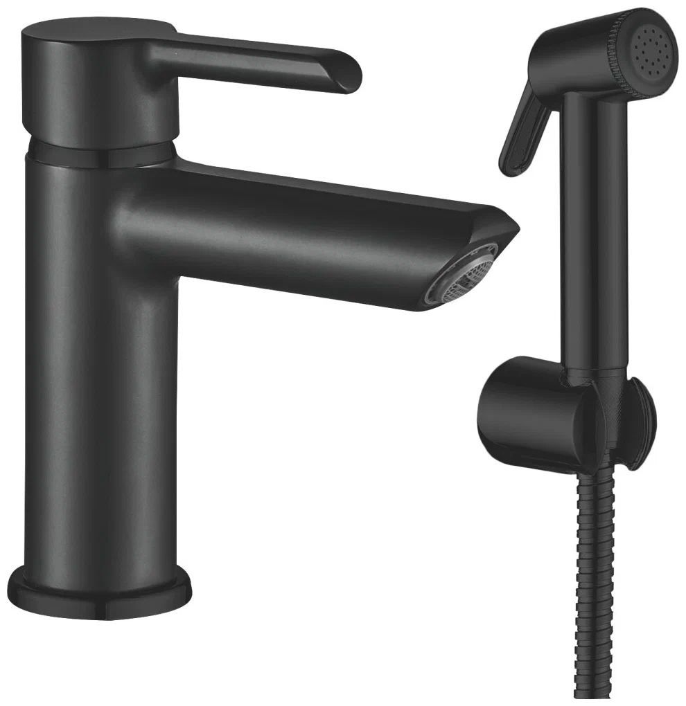 Изображение товара Гигиенический смеситель Shevanik S6071H однорычажный цвет черный