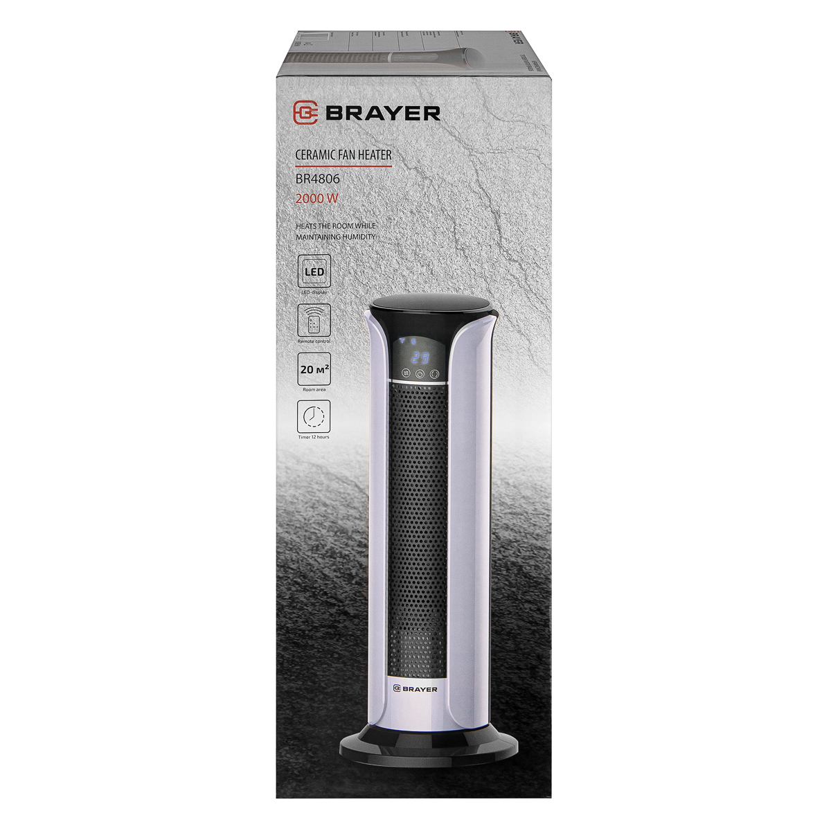 Изображение товара Керамический тепловентилятор BRAYER BR4806 2000 Вт для обогрева помещений