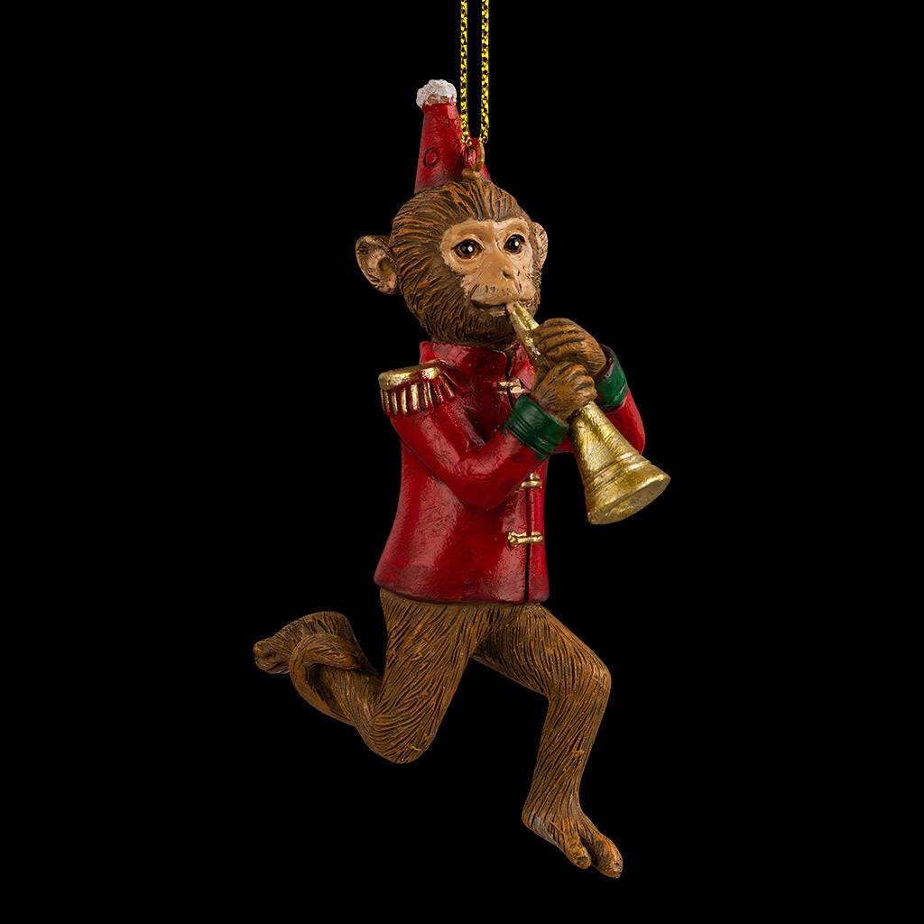 Изображение товара Елочная игрушка Erichkrause Цирковая обезьянка 11 см x 2.5 см красный