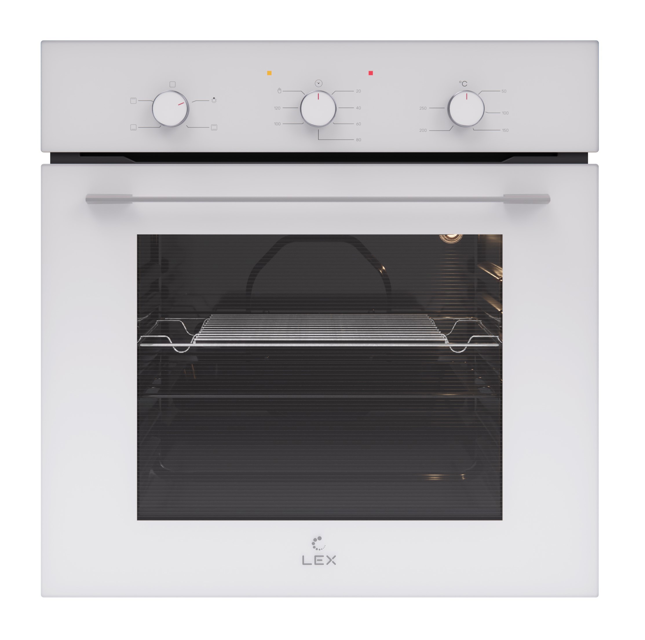 Изображение товара Духовой шкаф Lex EDM 046 WH 60л белый встраиваемый с грилем и таймером