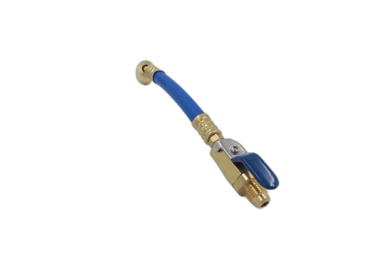Изображение товара Шланг с шаровым краном DSZH R410-BV синий гайка 5/16" х 1/4" штуцер