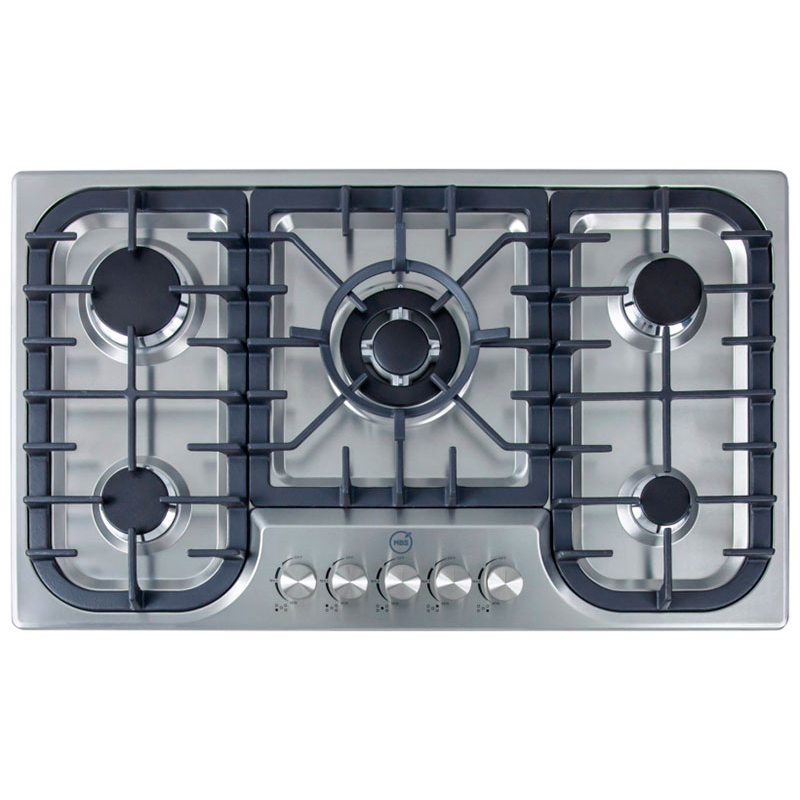 Изображение товара Газовая варочная панель Mbs PG-910 86 см с 5 конфорками цвет металлик