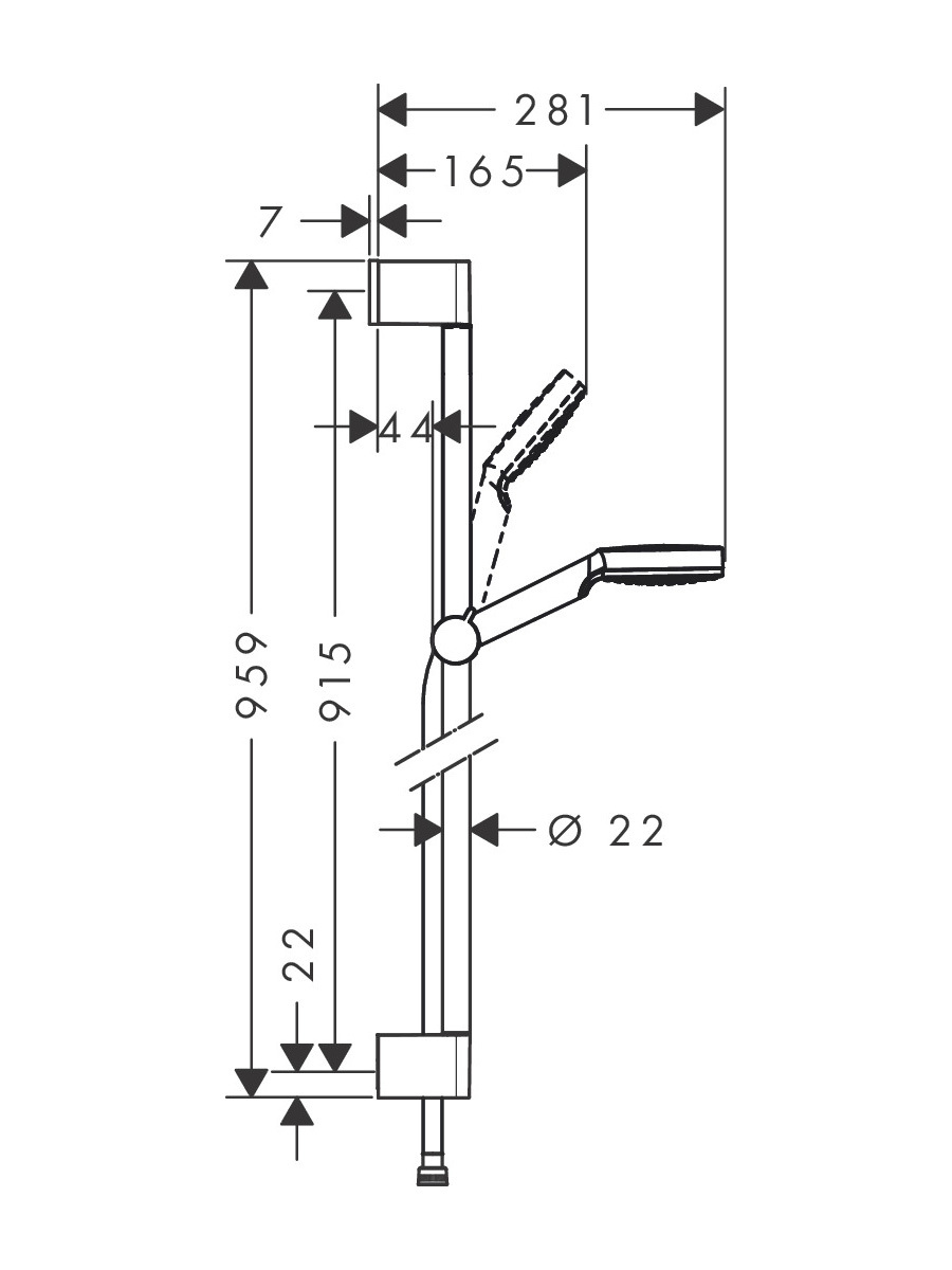 Изображение товара Душевой гарнитур Hansgrohe Crometta 26537400 с Rain 10 см длина шланга 160 см