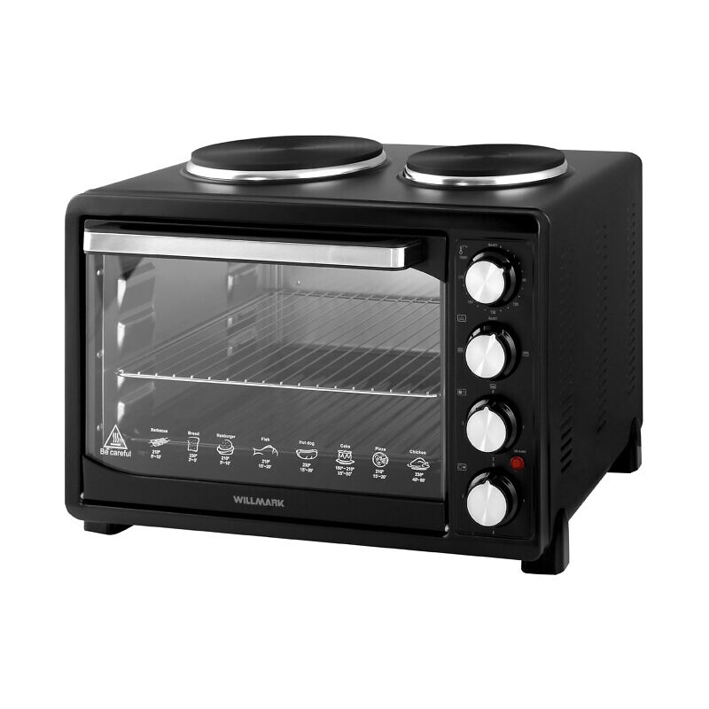 Изображение товара Электропечь 1500 Вт WILLMARK WHO-402B 30л черная с подсветкой и безопасностью