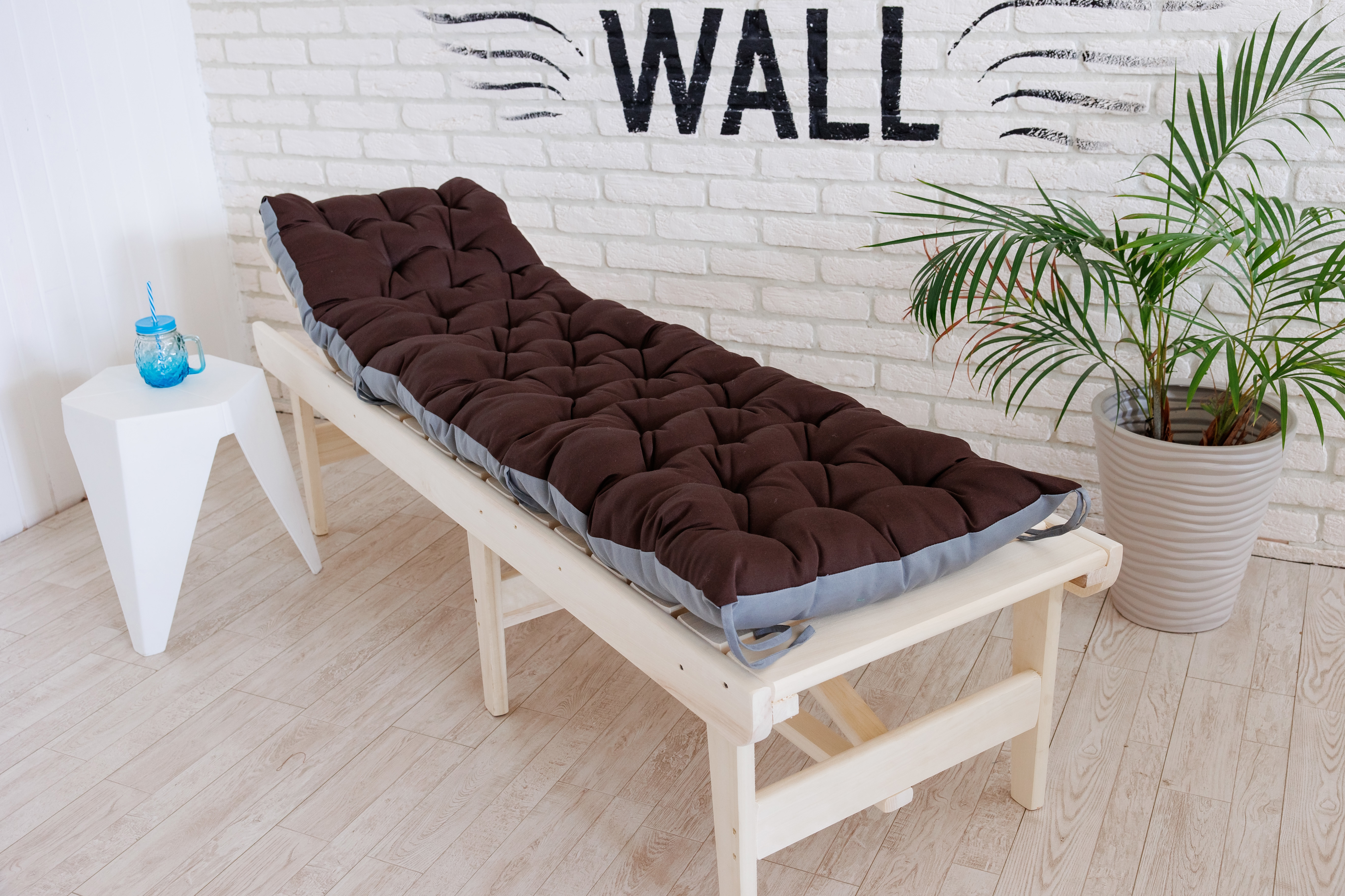 Изображение товара Матрас для садовых качелей Alberica 180x55 см серый коричневый синтепух