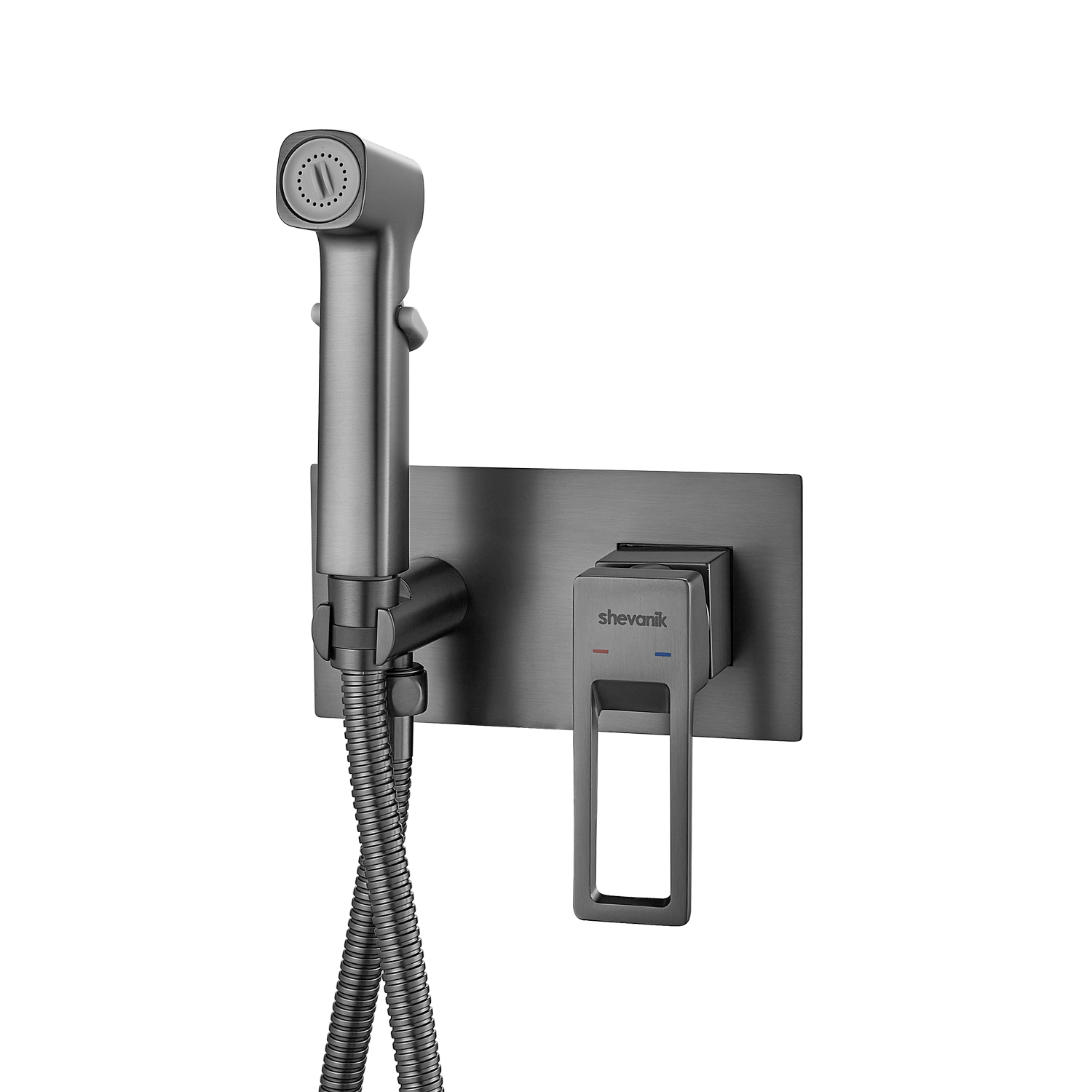 Изображение товара Набор гигиенического душа SHEVANIK S6805T-LM полированная сталь 120 см шланг