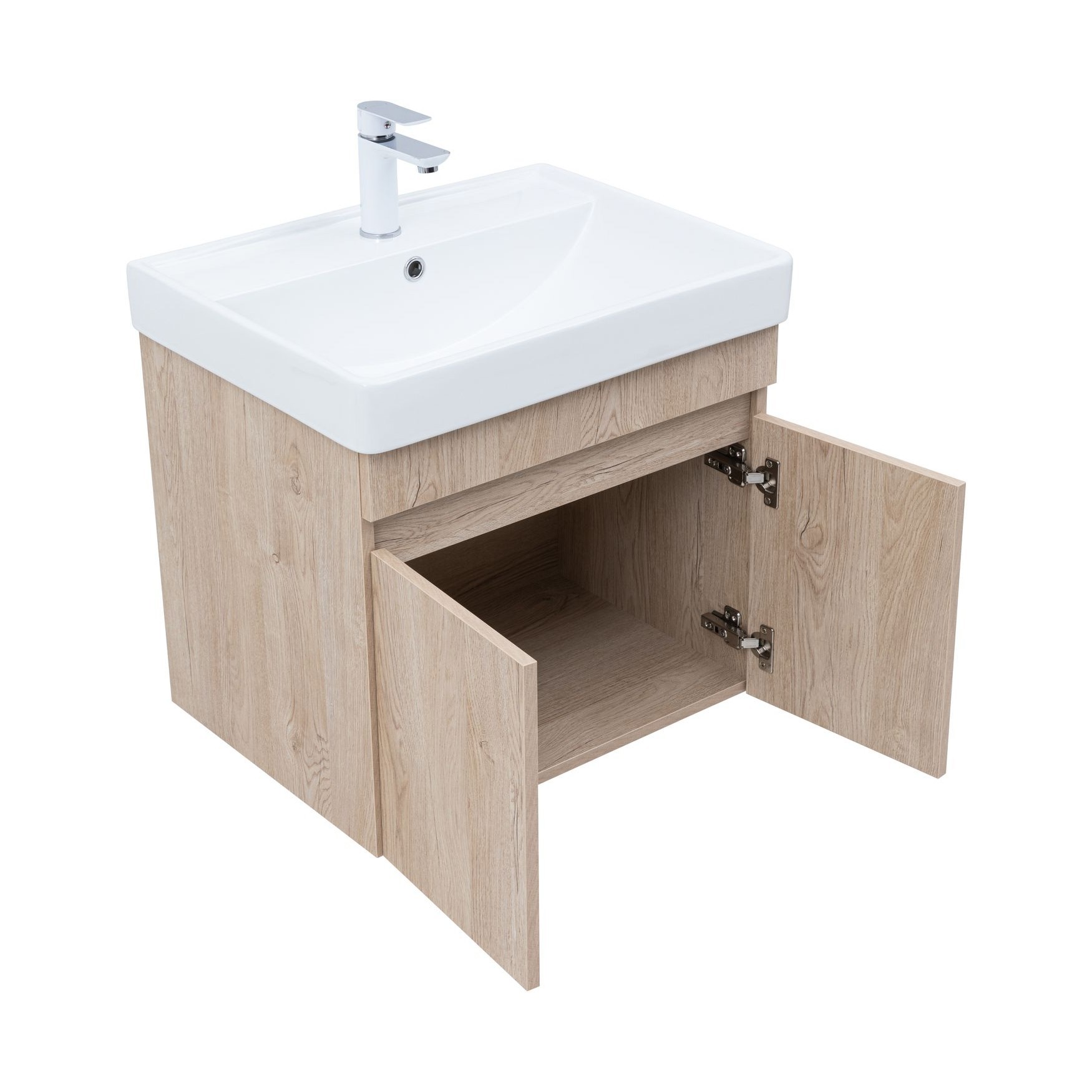 Изображение товара Тумба под раковину напольная Aquanet 00344803 58.2см цвет дуб светлый