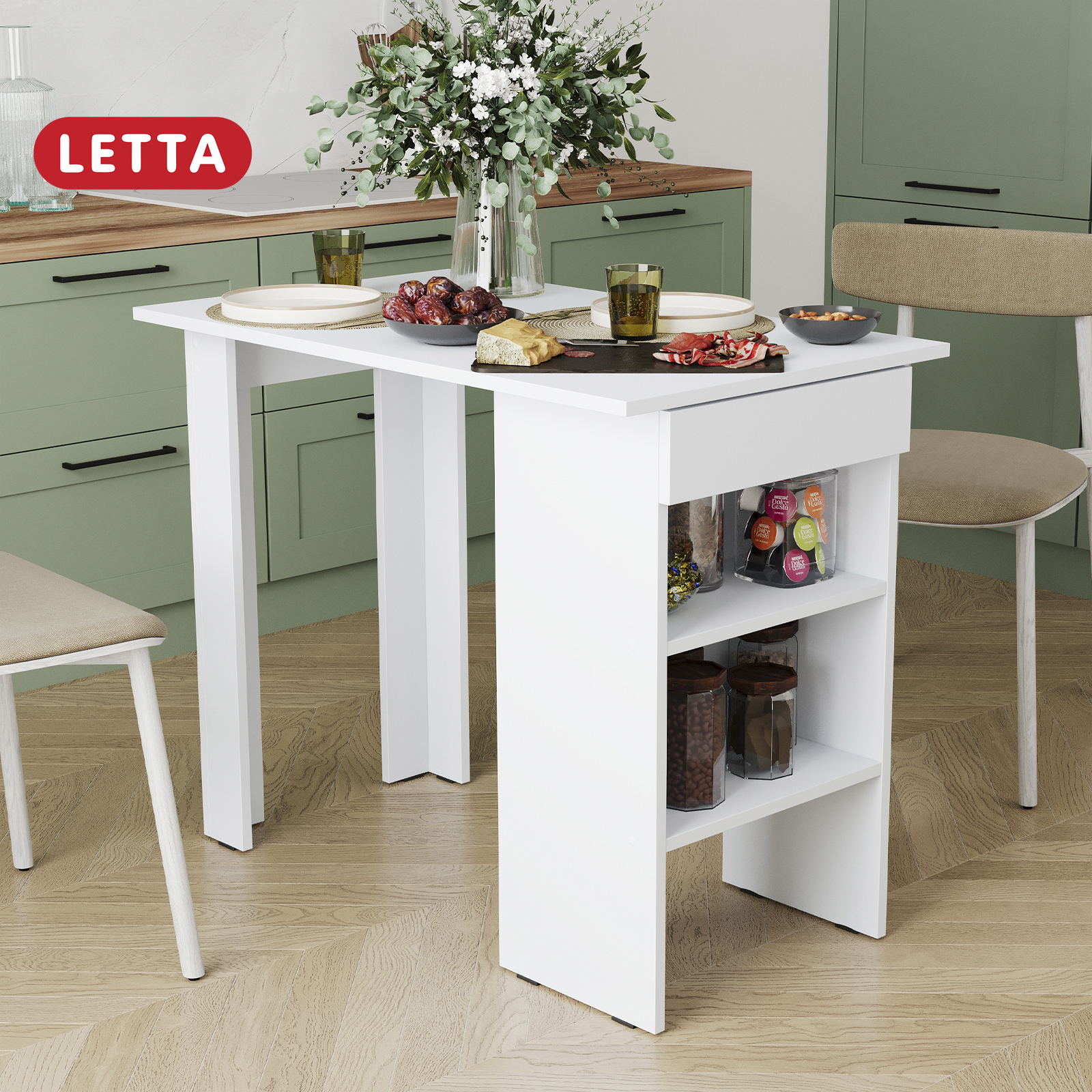 Изображение товара Стол прямоугольный Letta 53x53 см лдсп цвет белый