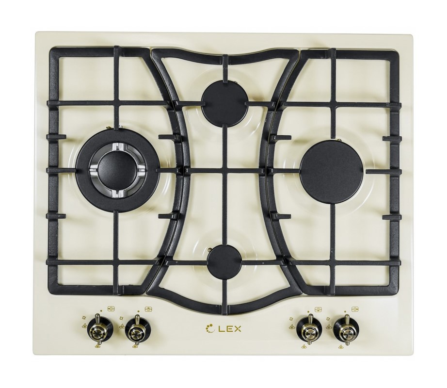 Изображение товара Газовая варочная панель Lex GVE 6043 C IV LIGHT 60 см 4 конфорки цвет светло-бежевый