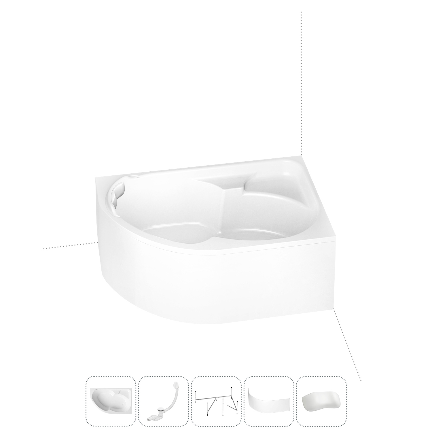 Изображение товара Ванна Lavinia Boho 170x105 см акрил правая с каркасом и сливом