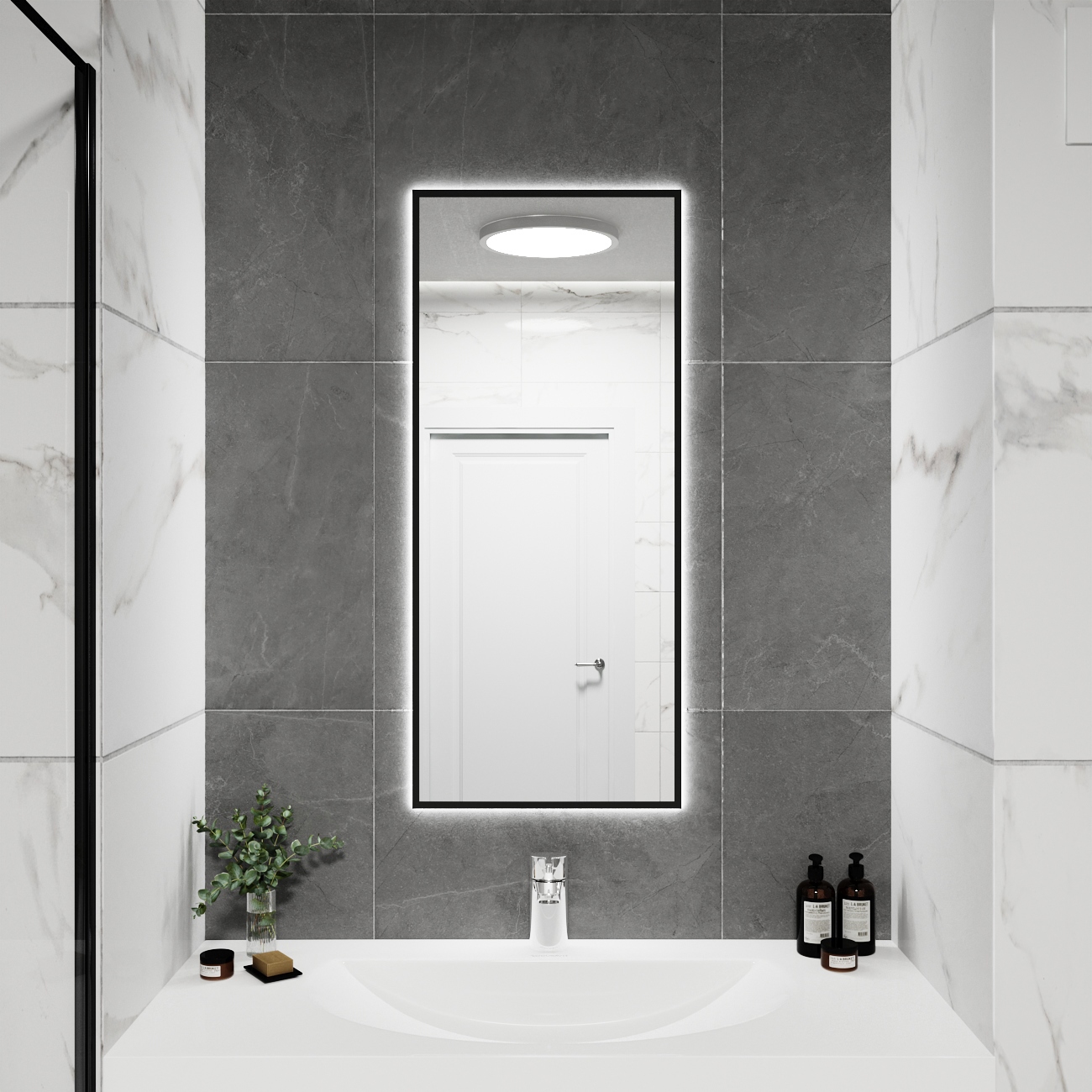 Изображение товара Зеркало со встроенной подсветкой One mirror 11040чсх 40x110 см
