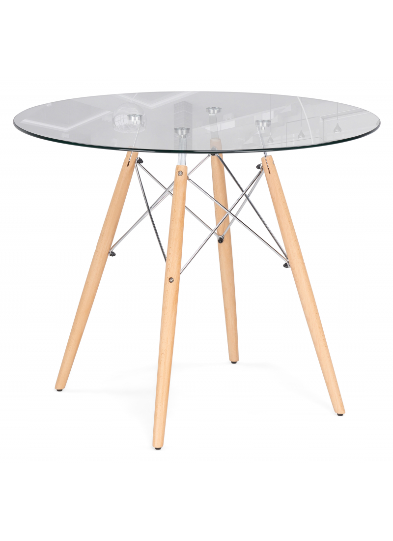 Изображение товара Кухонный стол круглый Woodville PT-151 80 80x80 см Стекло цвет натуральный