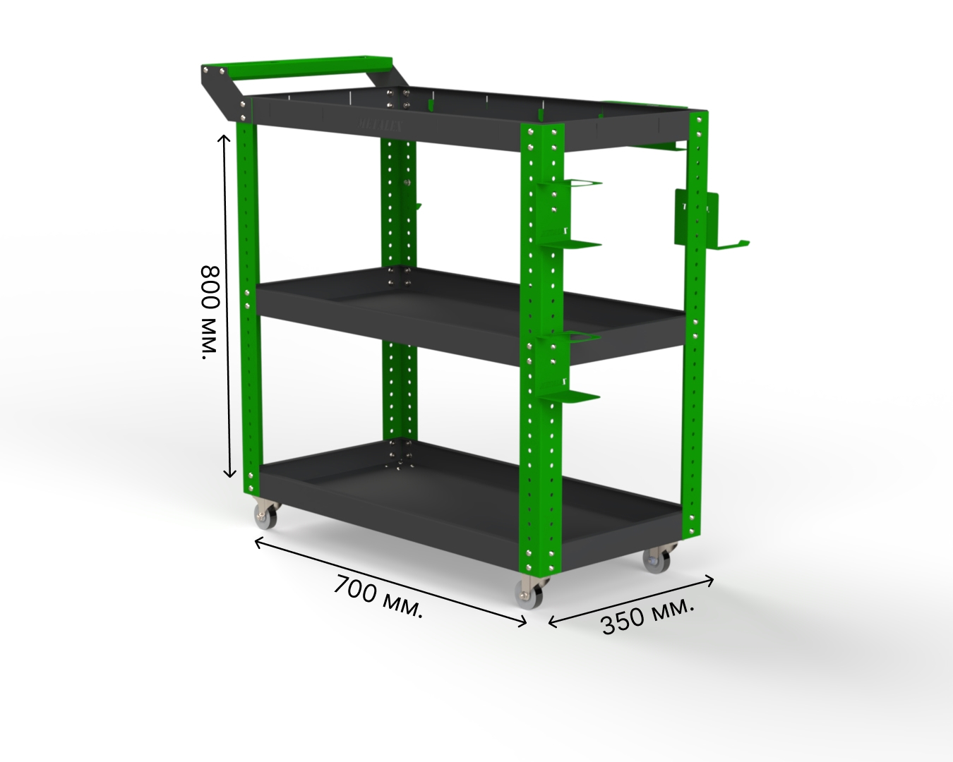 Изображение товара Тележка инструментальная Metalex Тип 2 118035 700x400x800 мм Россия