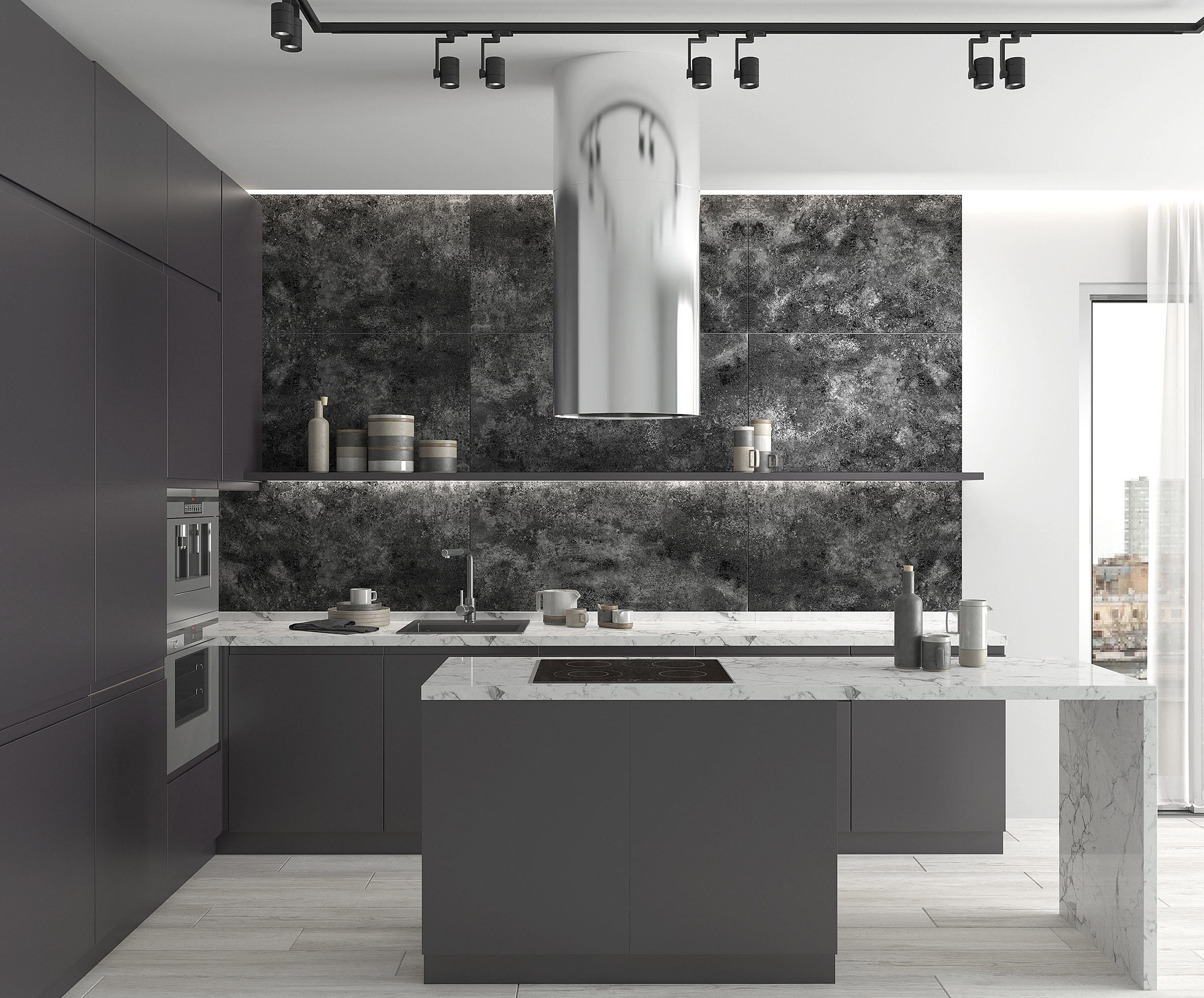 Изображение товара Керамогранит Laparet Milkiway Silver 60x120 см темно-серый глянцевый для пола и стен