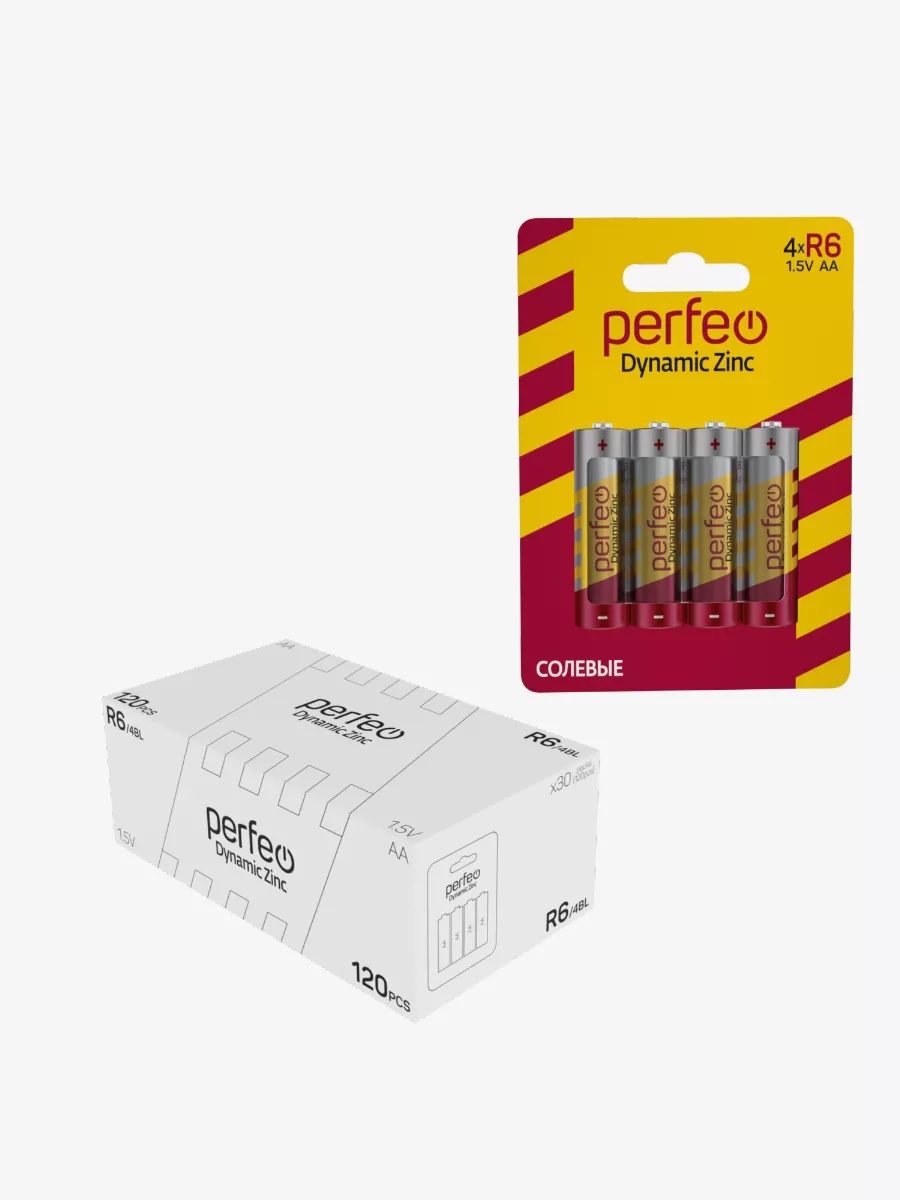 Изображение товара Батарейка Perfeo солевая R6/4BL 120 шт.