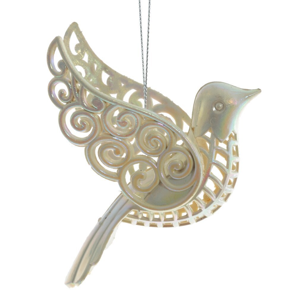 Изображение товара Елочная игрушка Птичка 9.5 см белая дизайнерская новогодняя декорация