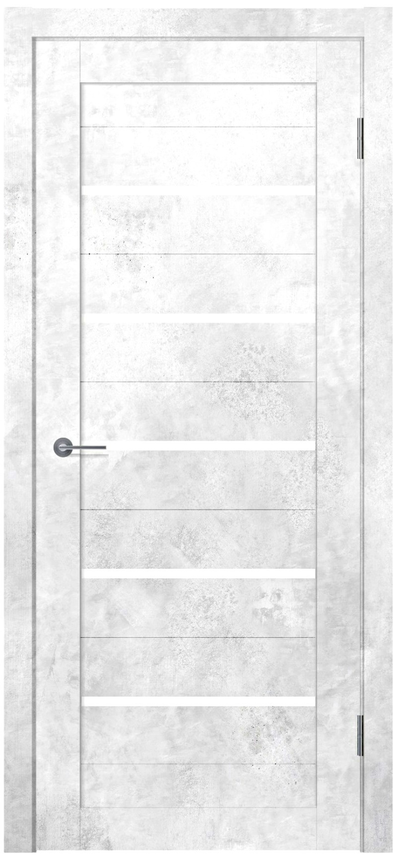 Изображение товара Дверь межкомнатная Unidoors Геометрия 22 ПО остеклённая 70х200см ПВХ цвет бетон белый матовый без замка и петель