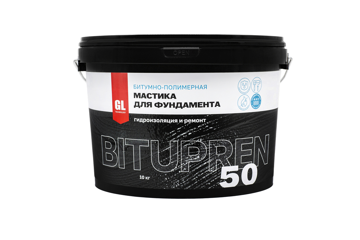 Изображение товара Гидроизоляционная мастика GL Technology Bitupren 50 для фундамента и пояса