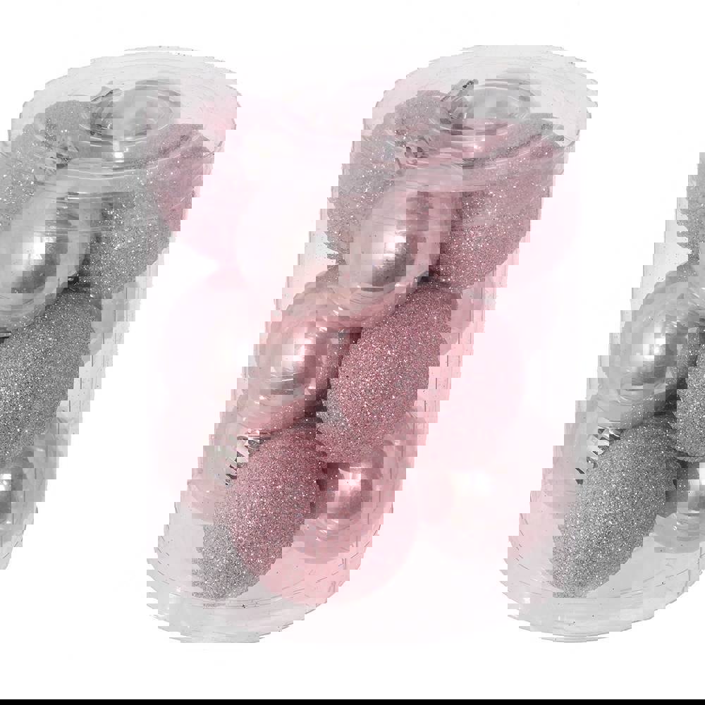 Изображение товара Набор елочных шаров 722881 Розовый жемчуг 4 см ПВХ розовый 12 шт