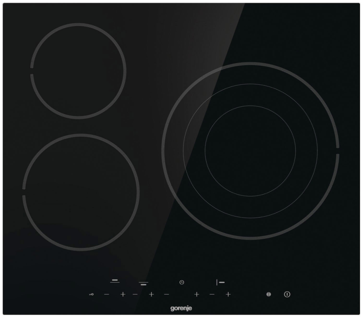 Изображение товара Электрическая варочная панель Gorenje ECT63ASC 59 см 3 конфорки цвет черный 492667