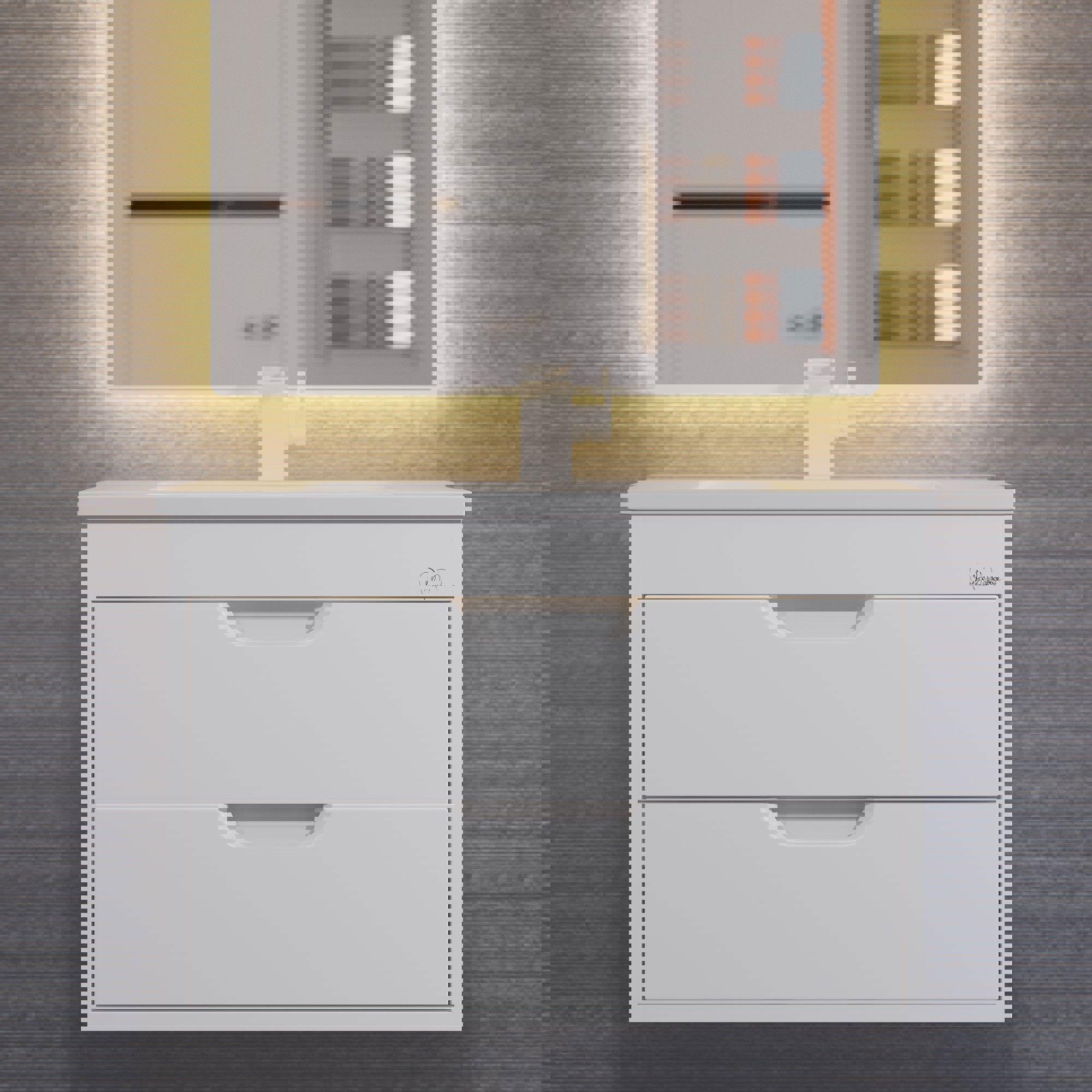 Изображение товара Подвесная тумба под раковину UPERWOOD Modul 65см белый матовый