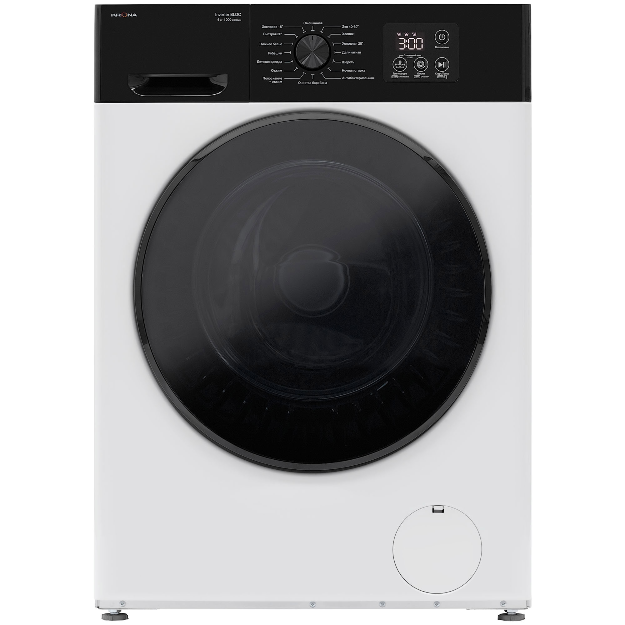Изображение товара Стиральная машина Krona Rhene white 1000 6k wm 59.8x84.5x44.5 см 6 кг цвет белый