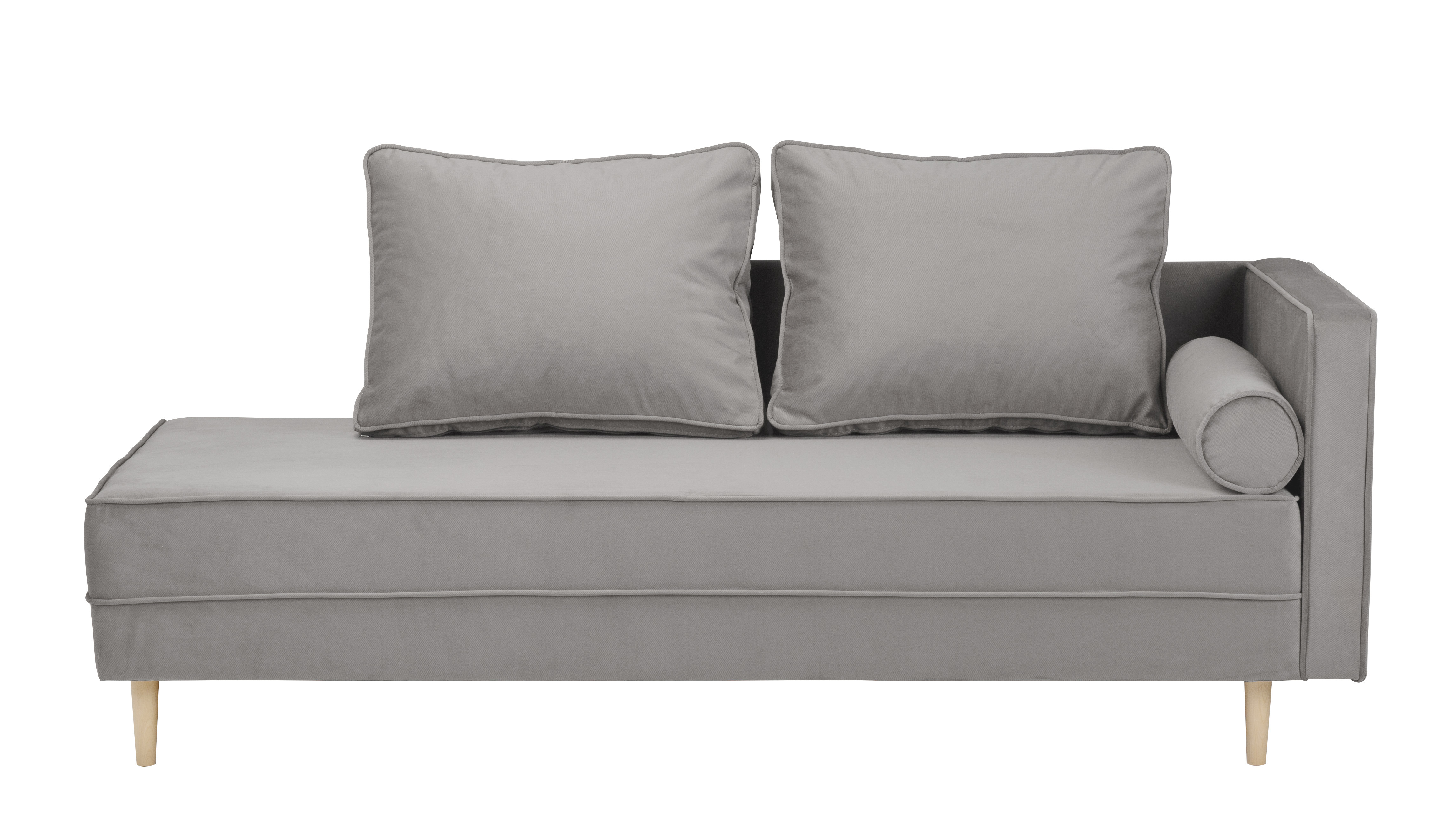 Изображение товара Диван прямой Блюз из велюра светло-серый 195x74x74 см Россия